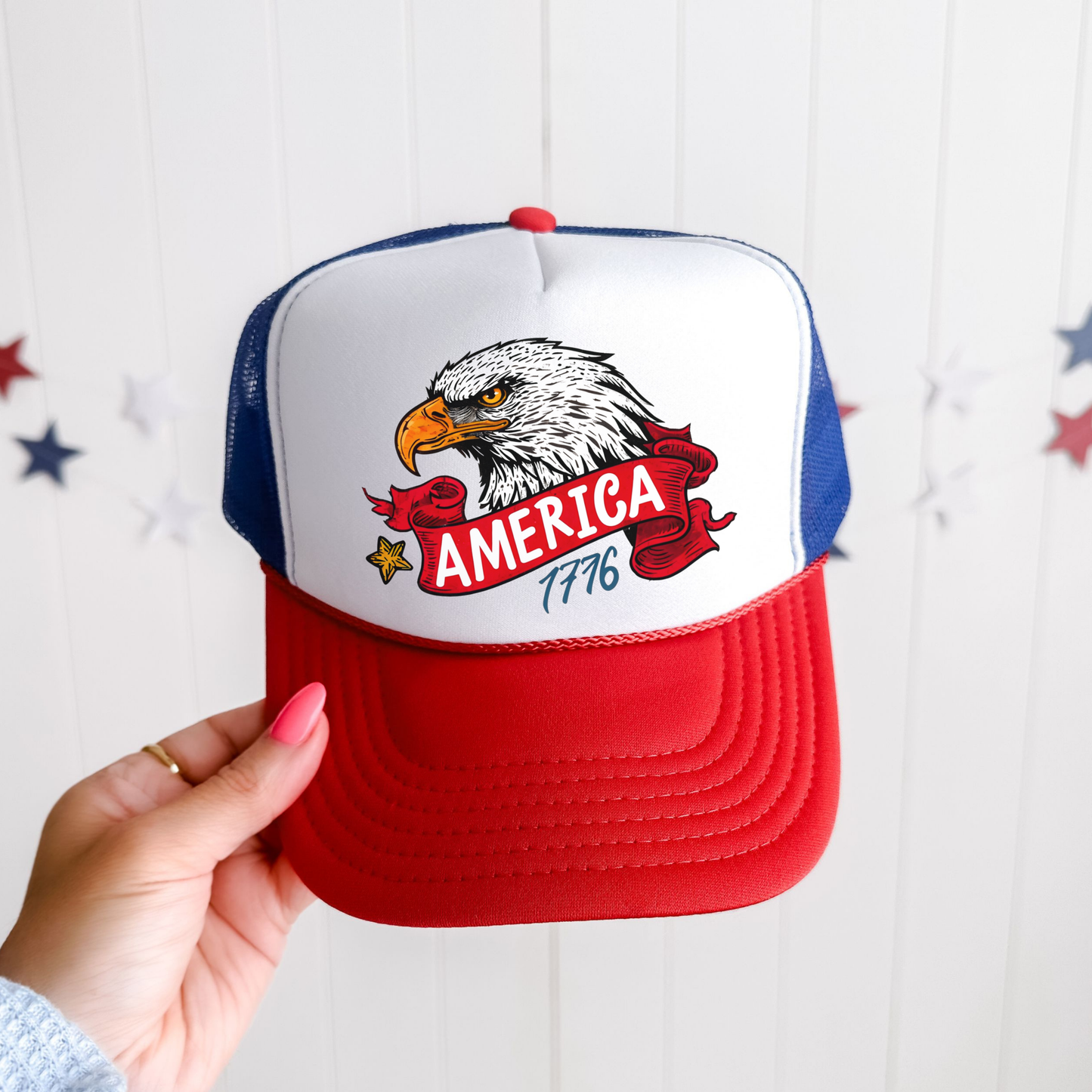 America 1776 Trucker Hat π¦
Bold Bald Eagle Patriotic Cap