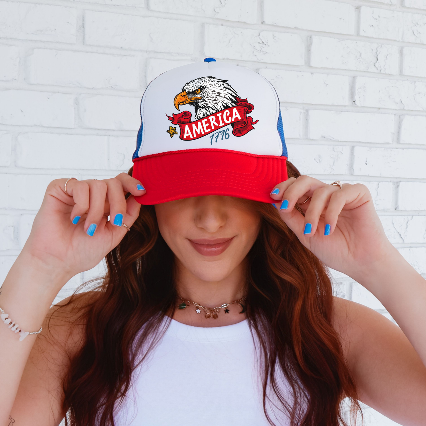 America 1776 Trucker Hat π¦
Bold Bald Eagle Patriotic Cap