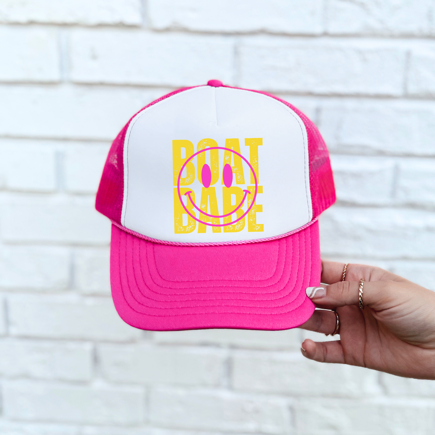 Boat Babe Trucker – Hot Pink Summer Snapback