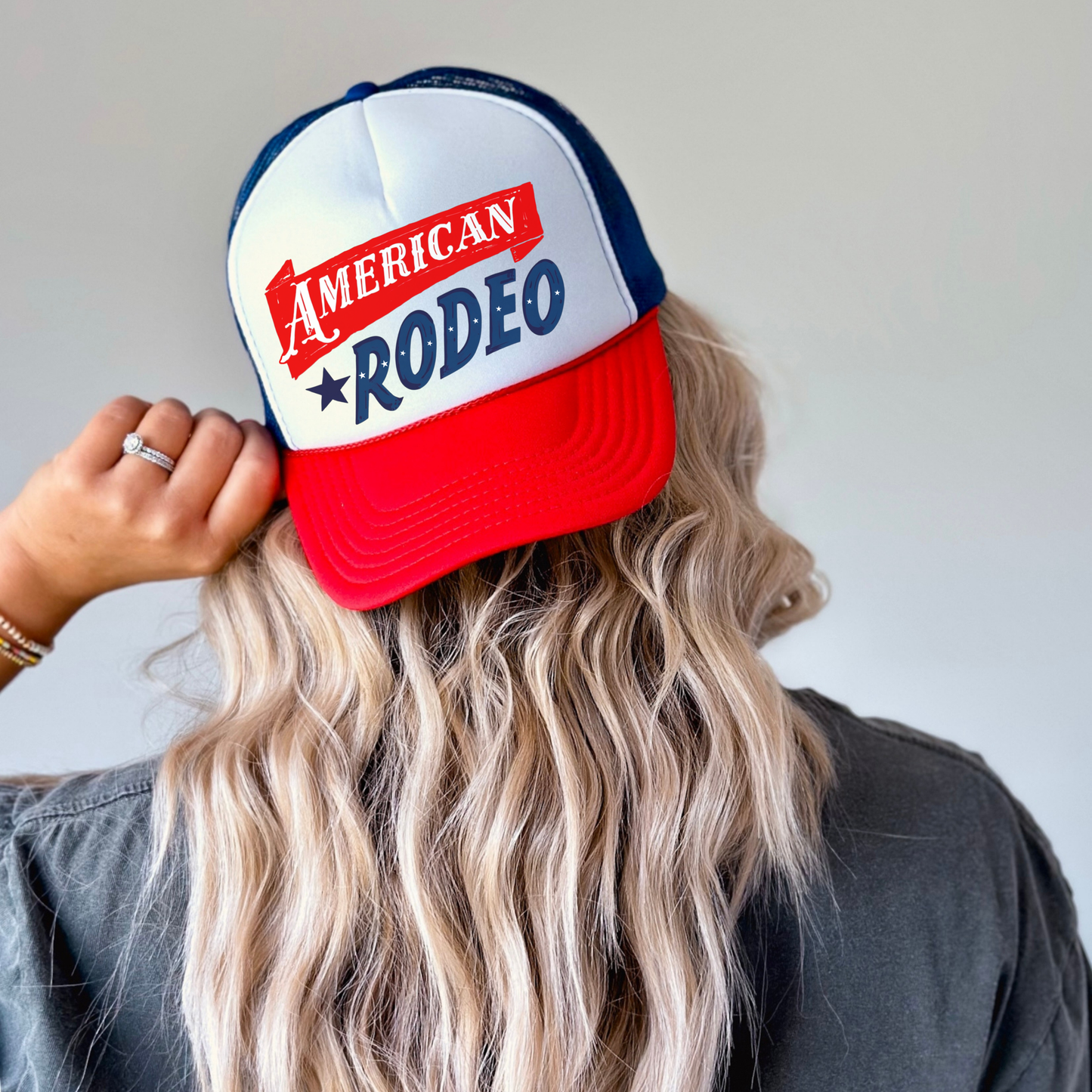 American Rodeo Trucker Hat ๐บ๐ธ Western Foam Snapback