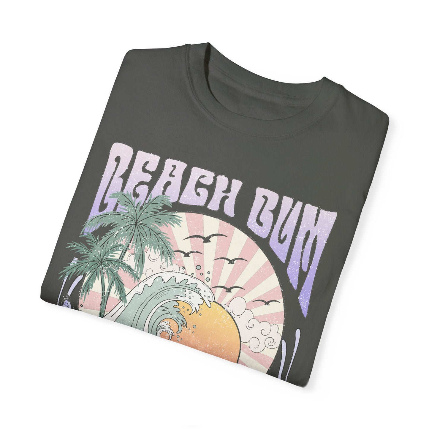 Beach Bum T-shirt, Unisex Graphic Tee, Waves Sunset Retro Vintage Summer Spring Break Shirt, Ocean Lover Gift