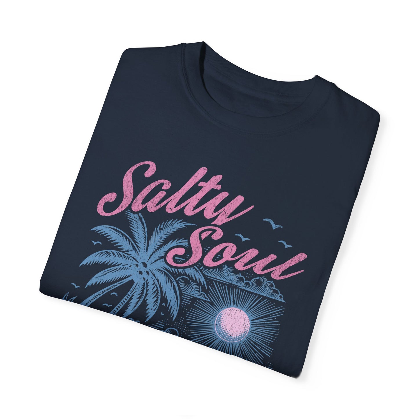 Salty Soul T-Shirt - Beach Summer Vacation Retro Trendy Unisex Tee, Spring Break Graphic Shirt, Coastal Vibes Clothing, Ocean Lover Gift