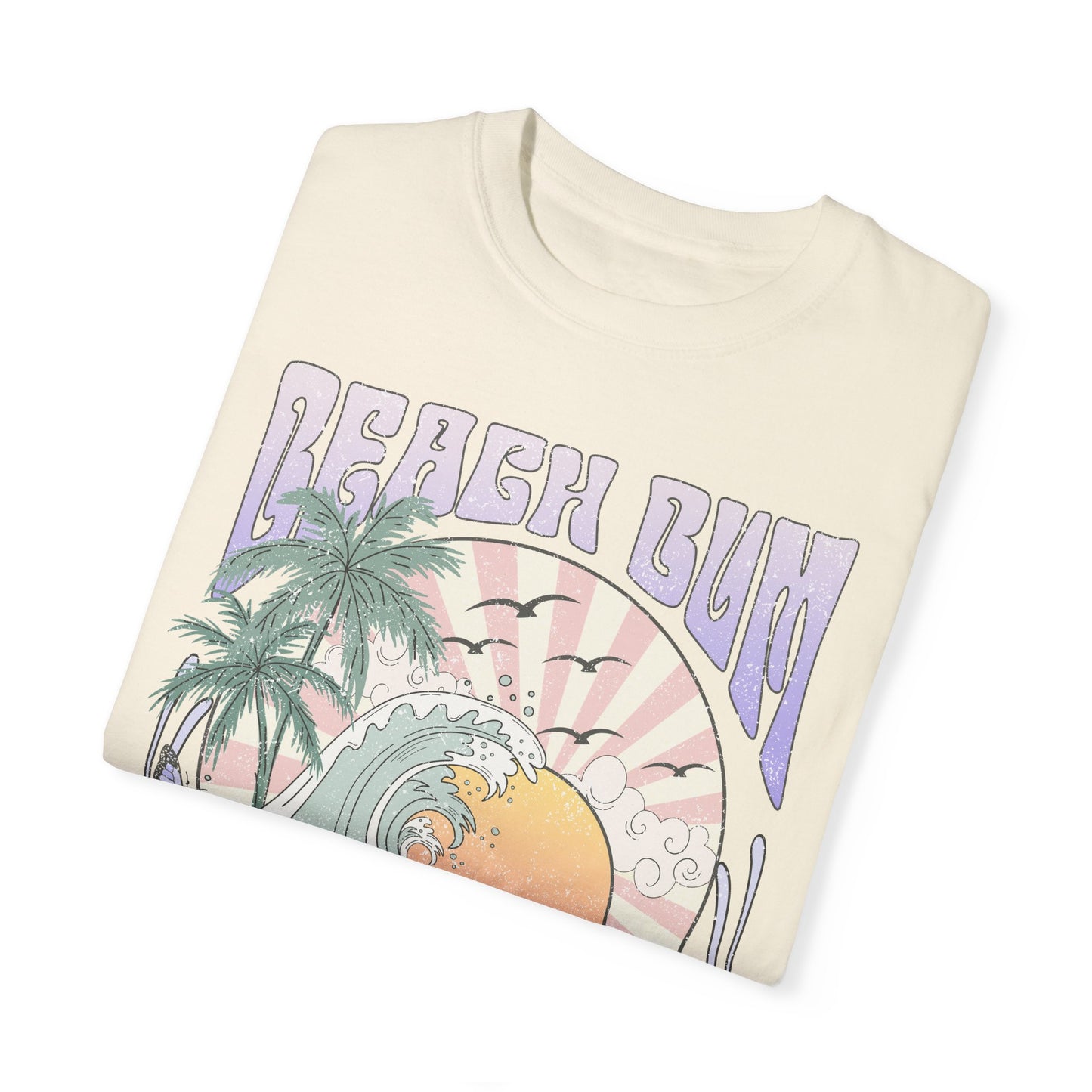 Beach Bum T-shirt, Unisex Graphic Tee, Waves Sunset Retro Vintage Summer Spring Break Shirt, Ocean Lover Gift