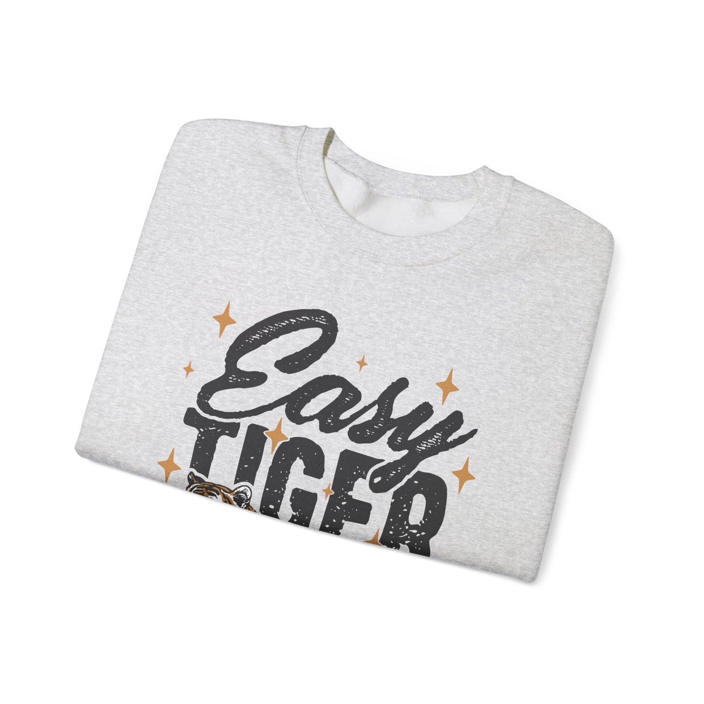 Funny Tiger Graphic Sweatshirt, Retro Trendy Quote Jumper, Vintage Unisex Crewneck Pullover, Easy Tiger Sweatshirt Gift, Unique Tiger