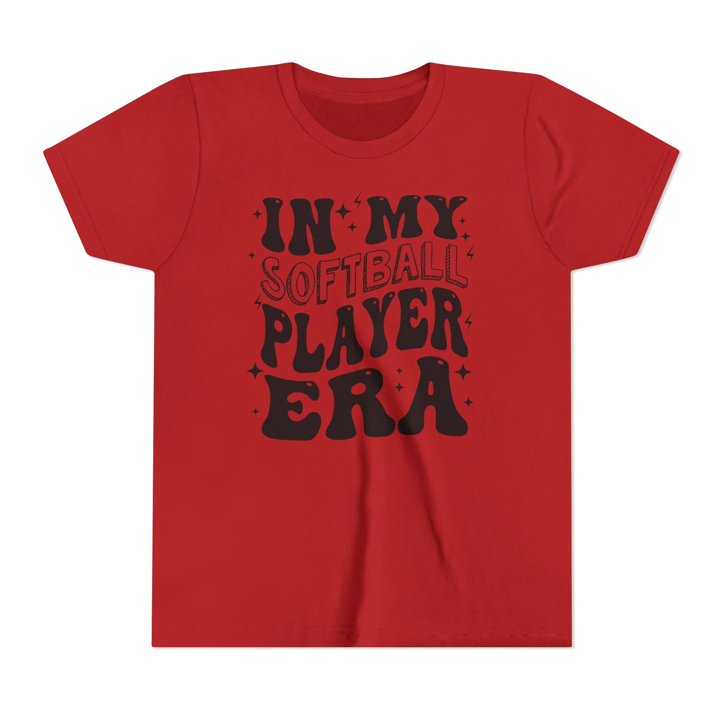 In My Softball Player Era Youth Tee, Softball Player Gift, Softball T-Shirt, Colorful Youth Shirt, Sports Fan Tee