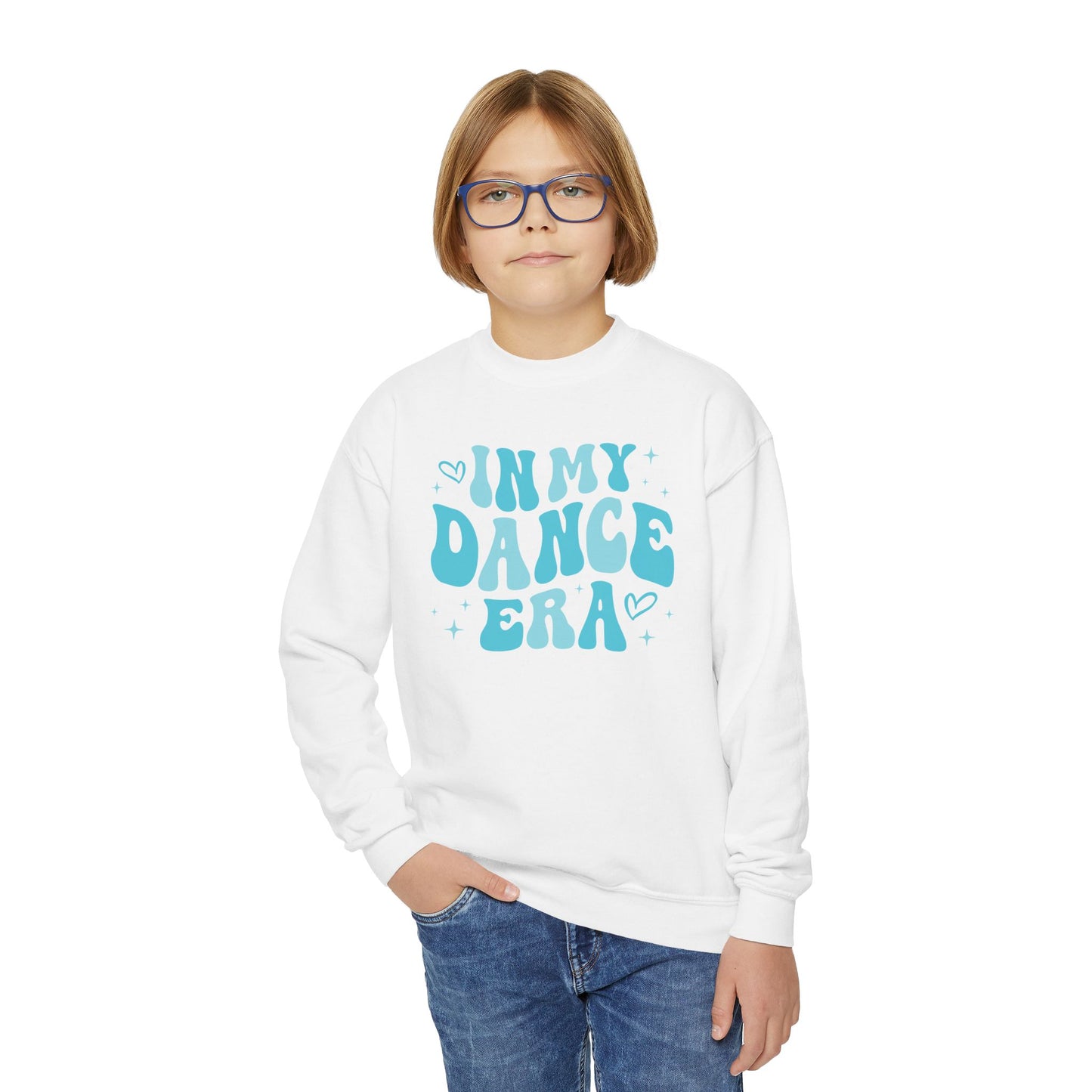 Dance Era Youth Crewneck Sweatshirt, Blue Dance Gift for Dancer, Gift for Her, Unisex Jumper, Dance Lover Sweatshirt, Retro Dance Sweatshirt