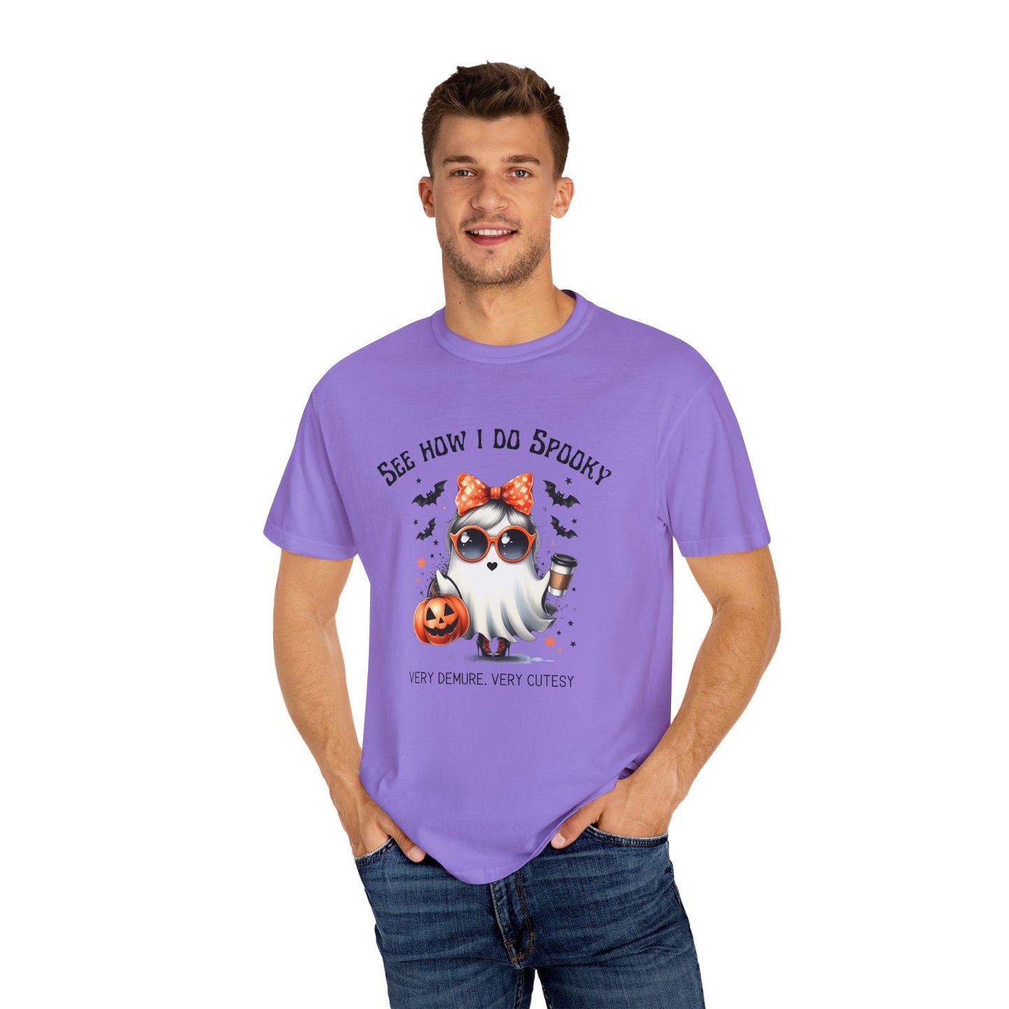 See How I Do Spooky, Very Demure, Very Cutesy T-shirt, Cute Girl Ghost Graphic Tee, Trending Shirts, Halloween Costume Party Shirt