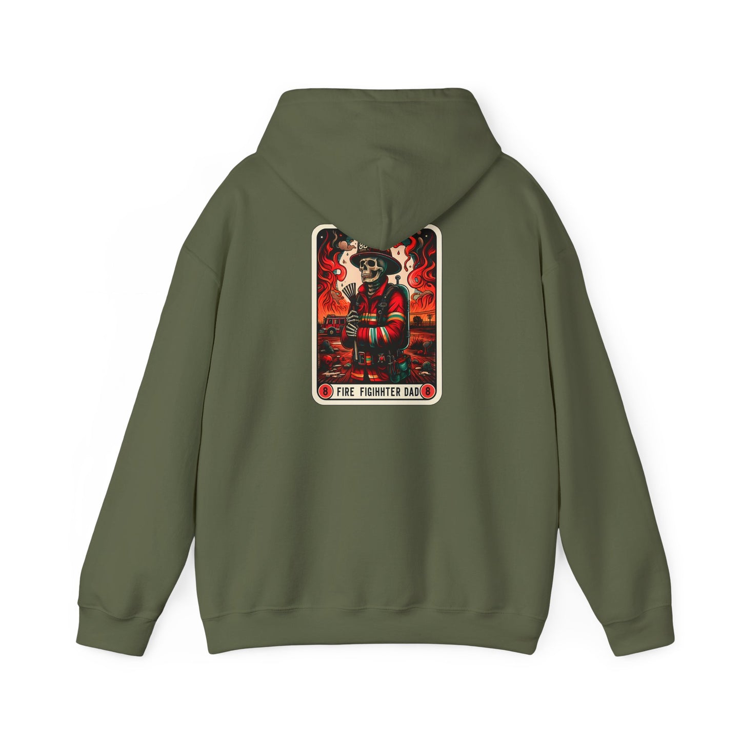 The Firefighter Dad Tarot Card Unisex Heavy Blend™ Hooded Sweatshirt