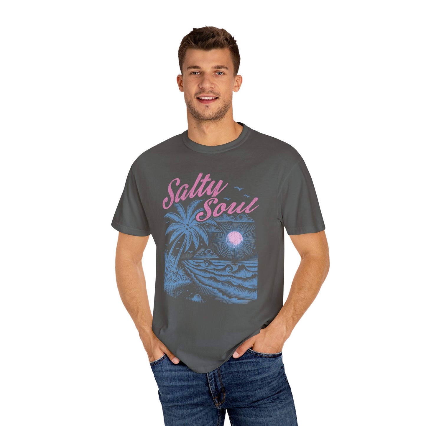 Salty Soul T-Shirt - Beach Summer Vacation Retro Trendy Unisex Tee, Spring Break Graphic Shirt, Coastal Vibes Clothing, Ocean Lover Gift