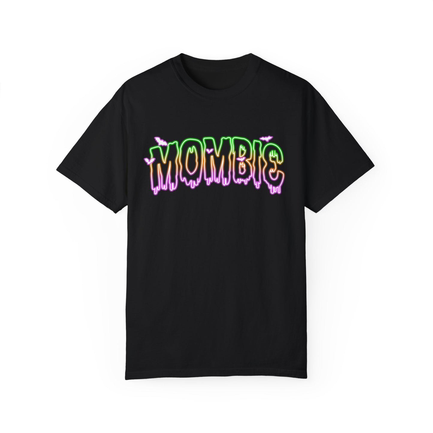 Neon Mombie Unisex Garment-Dyed T-shirt, Cute Halloween Womens Shirt, Spooky Graphic Tee, Gift For Mom, Funny Halloween, Trendy Mom Shirt