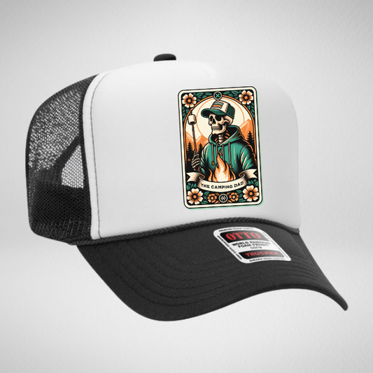 Camping Dad Skeleton Hat 🔥 Foam Trucker Cap for Outdoor Legends