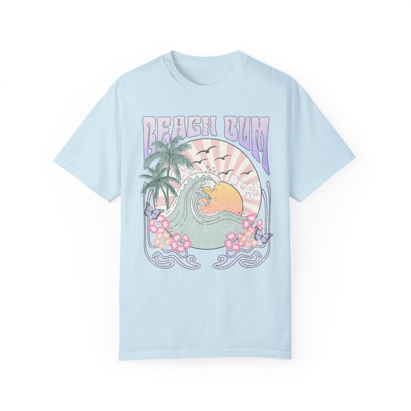 Beach Bum T-shirt, Unisex Graphic Tee, Waves Sunset Retro Vintage Summer Spring Break Shirt, Ocean Lover Gift