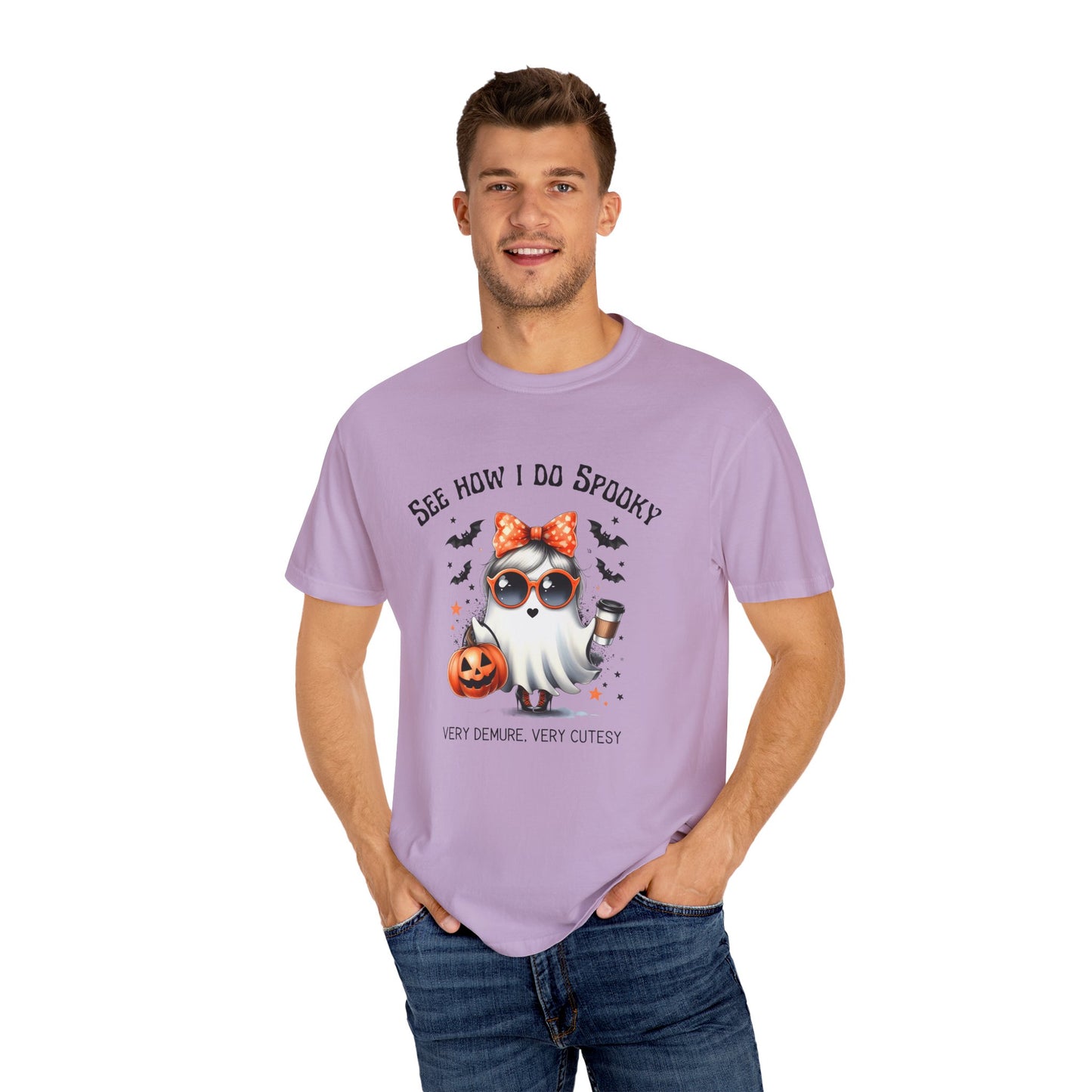 See How I Do Spooky, Very Demure, Very Cutesy T-shirt, Cute Girl Ghost Graphic Tee, Trending Shirts, Halloween Costume Party Shirt