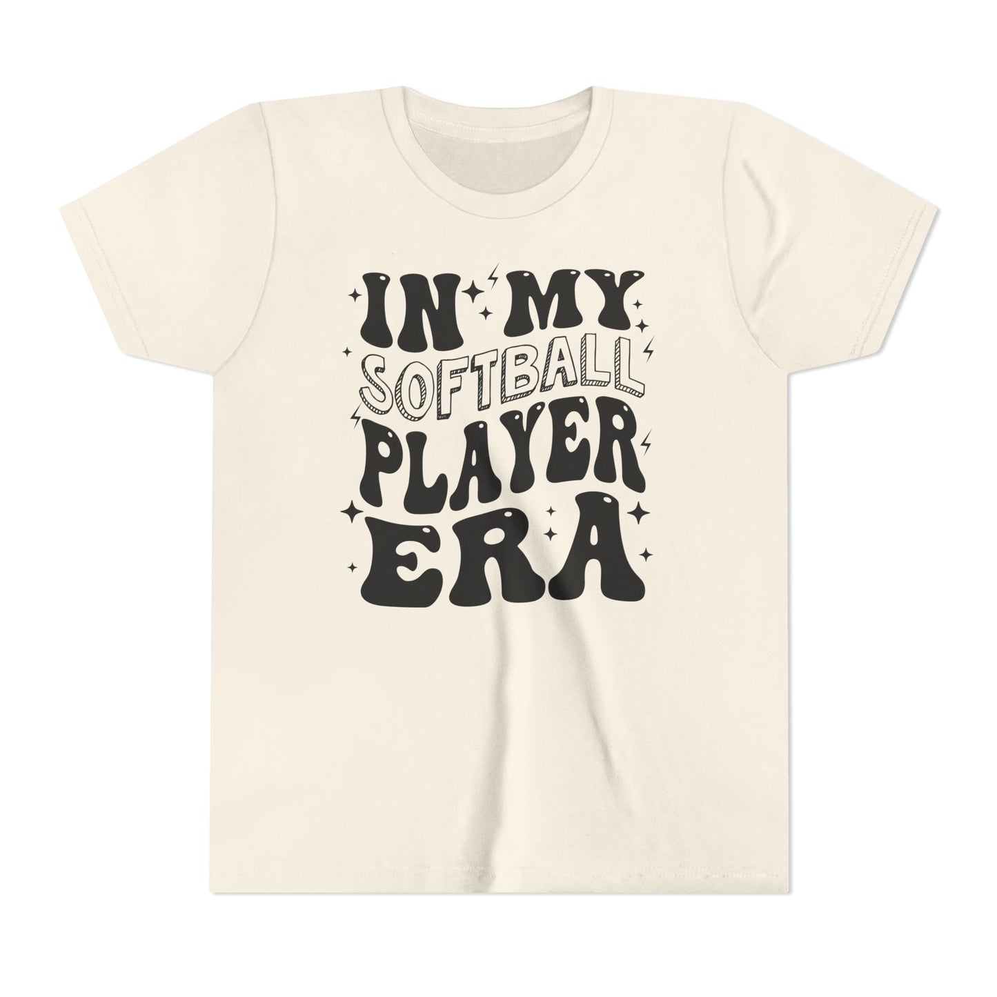 In My Softball Player Era Youth Tee, Softball Player Gift, Softball T-Shirt, Colorful Youth Shirt, Sports Fan Tee