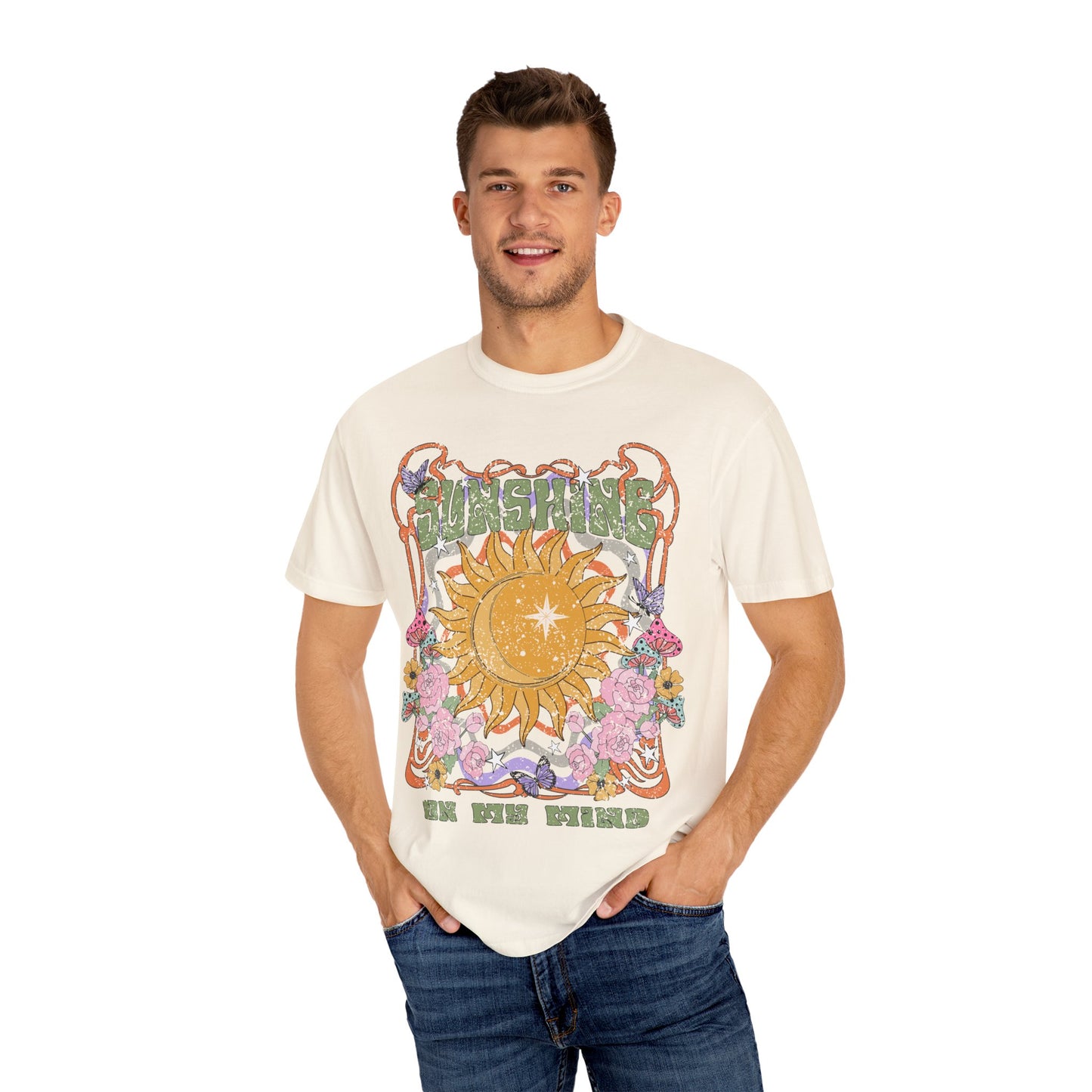 Sunshine On My Mind T-Shirt, Summer Vacation Shirt, Spiritual Wellness Tee, Positive Vibes, Retro, Unisex Tee