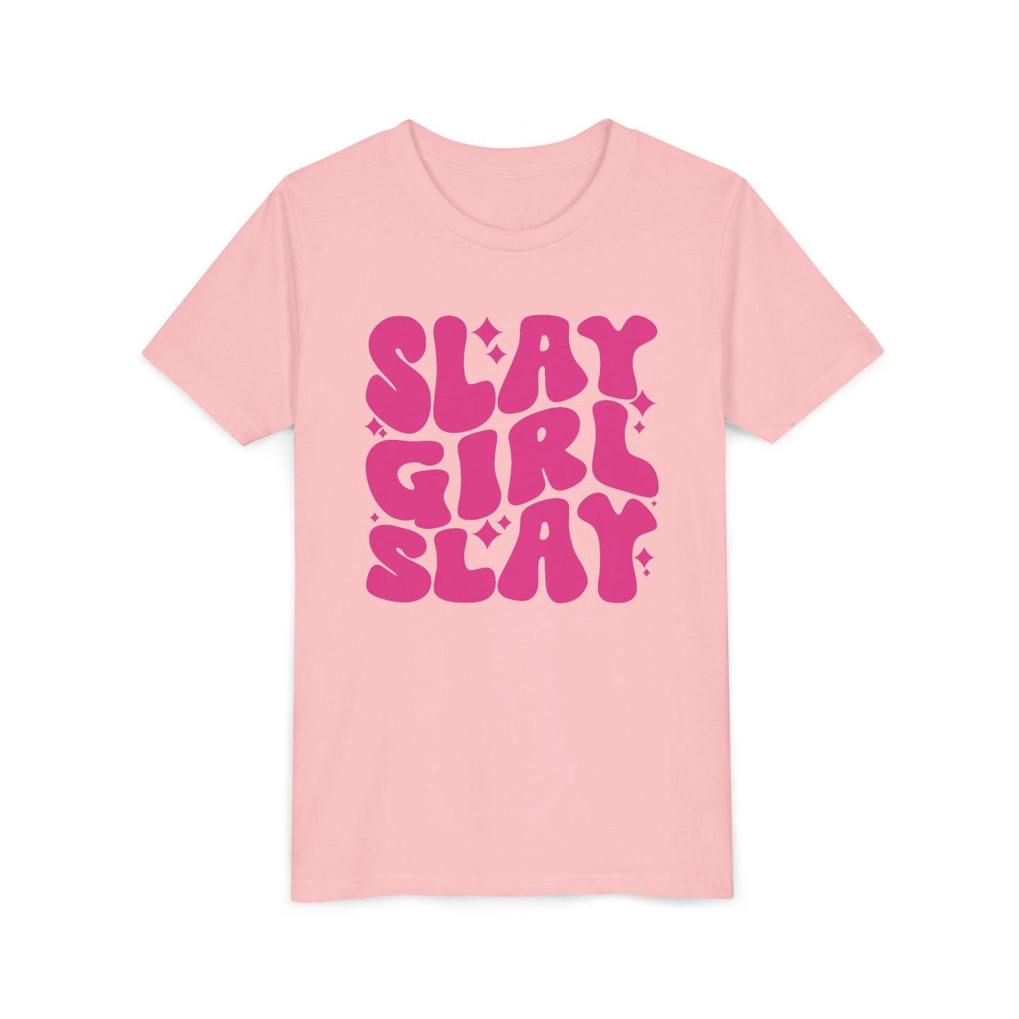 Slay Girl Slay Youth Tee - Pink, Empowerment Shirt, Kids Graphic T-Shirt, Girl Power Top, Inspirational Clothing