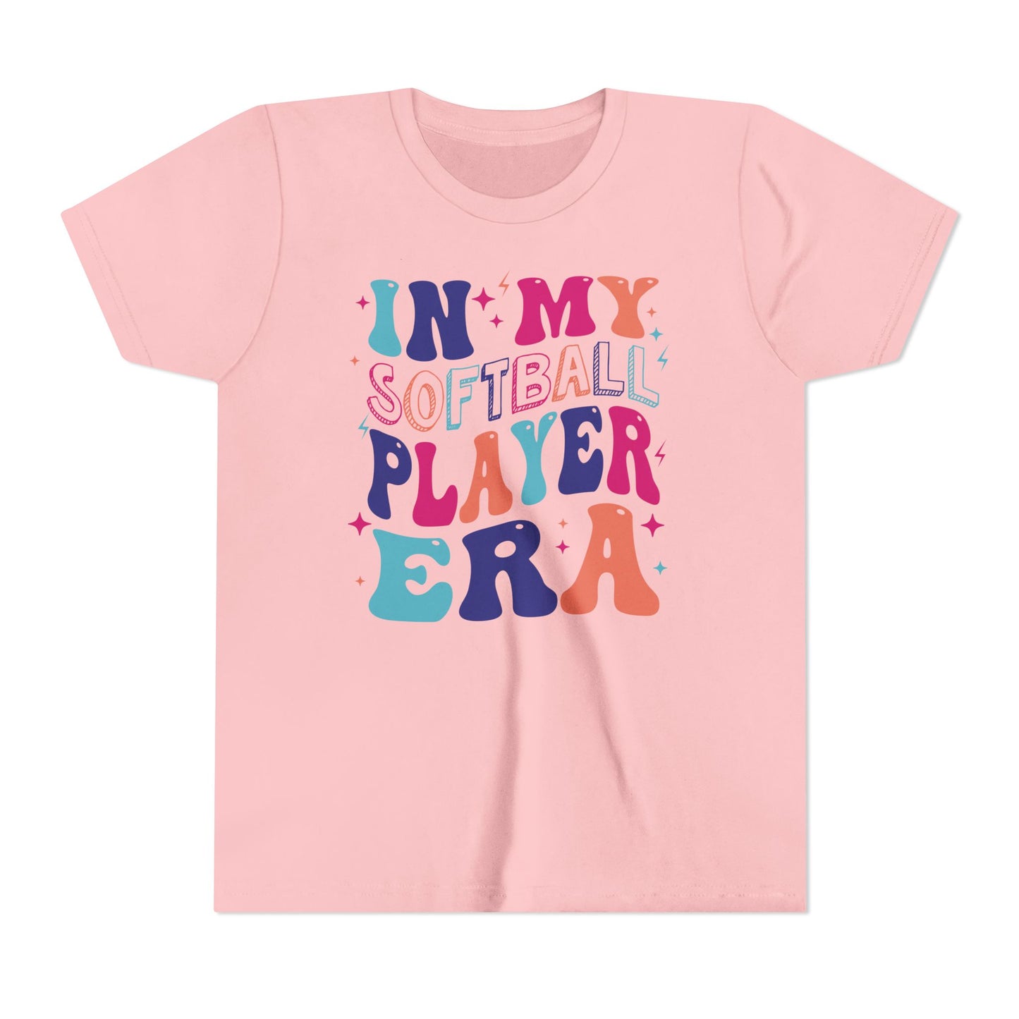 In My Softball Player Era Youth Tee, Soccer Player Gift, Softball T-Shirt, Colorful Youth Shirt, Sports Fan Tee