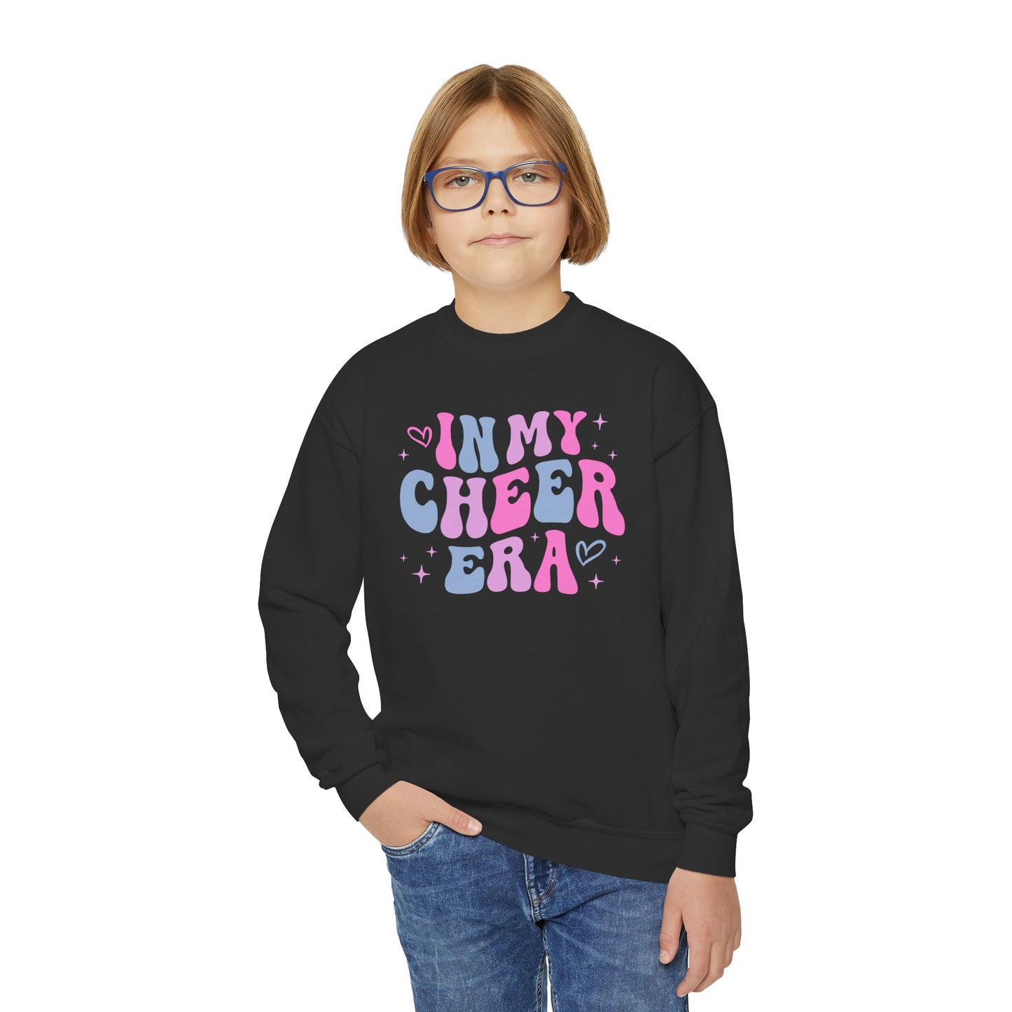 In My Cheer Era, Pastels, Youth Crewneck Sweatshirt