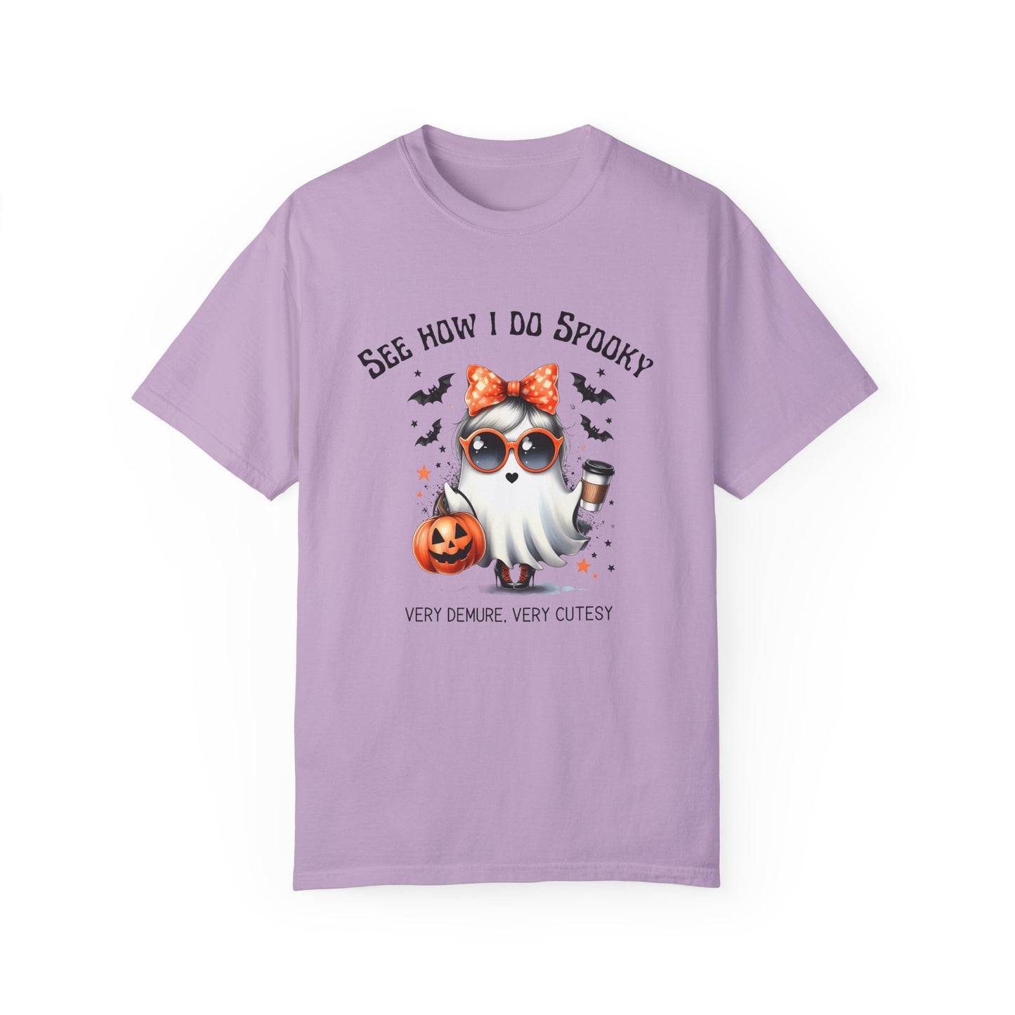 See How I Do Spooky, Very Demure, Very Cutesy T-shirt, Cute Girl Ghost Graphic Tee, Trending Shirts, Halloween Costume Party Shirt