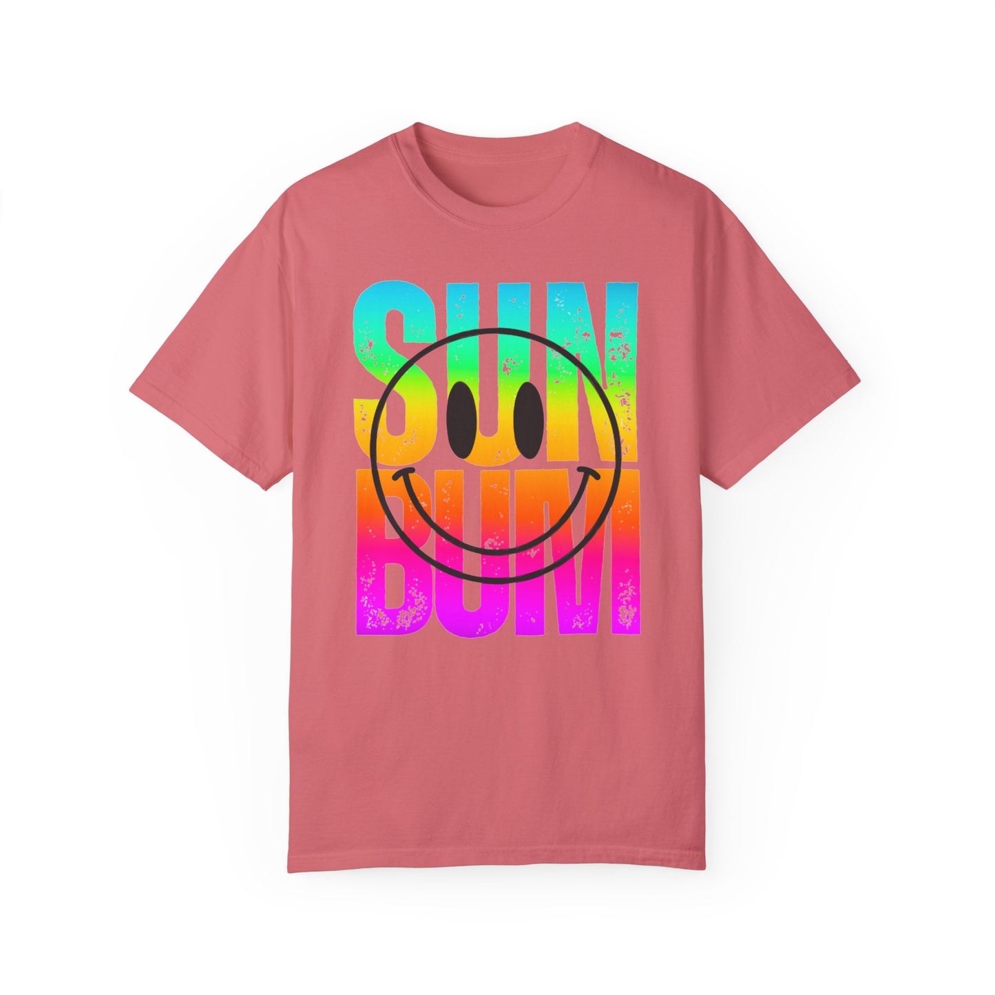 Sun Beach Life Unisex Garment-Dyed T-shirt, Summer, Spring Break, Bum Smiley Face Vacation Shirt