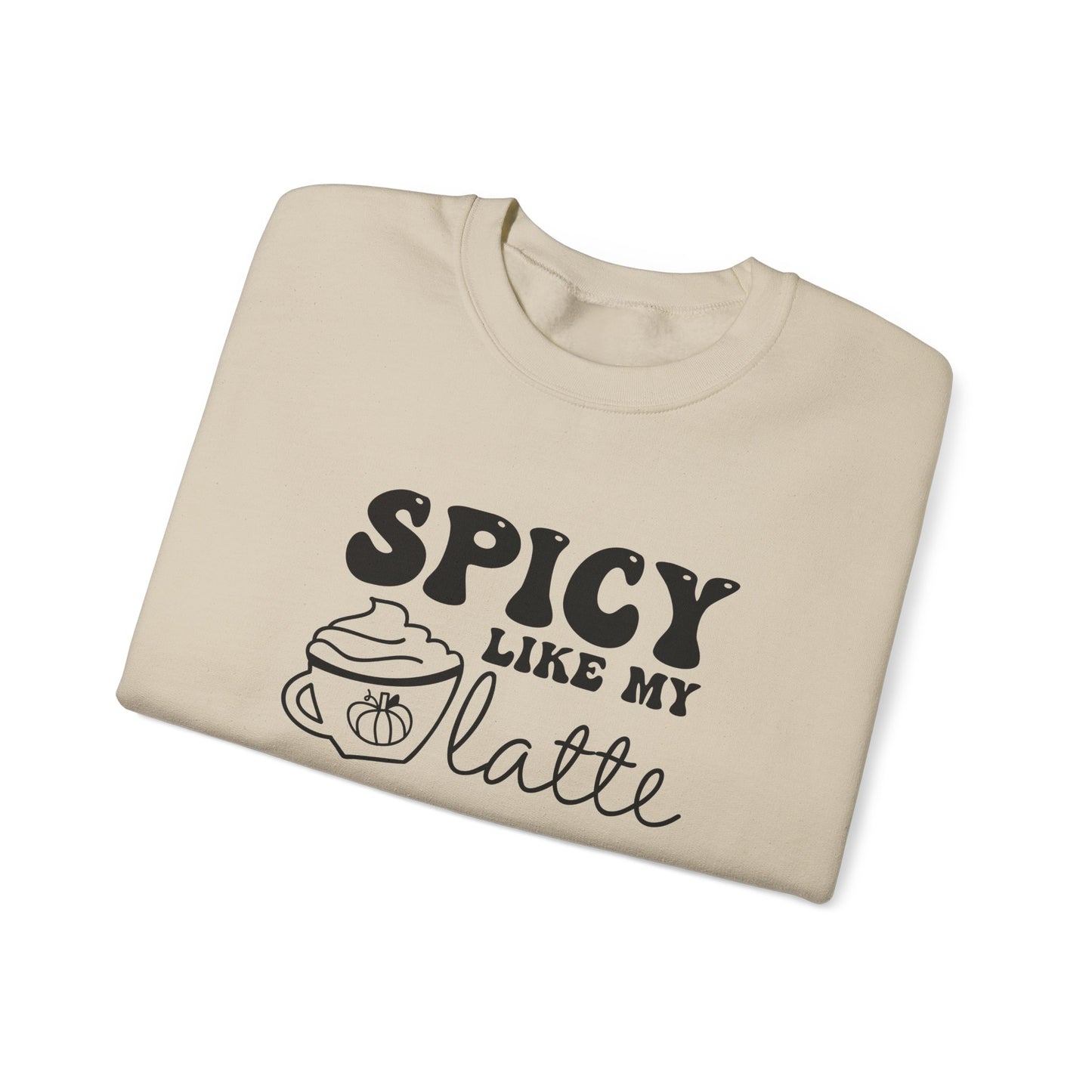 Spicy Like My Latte Sweatshirt, Pumpkin Spice Season Pullover, Women's Fall Sweater, Cozy Fall Tops, PSL, Coffee Lover Crewneck, Cute Tee