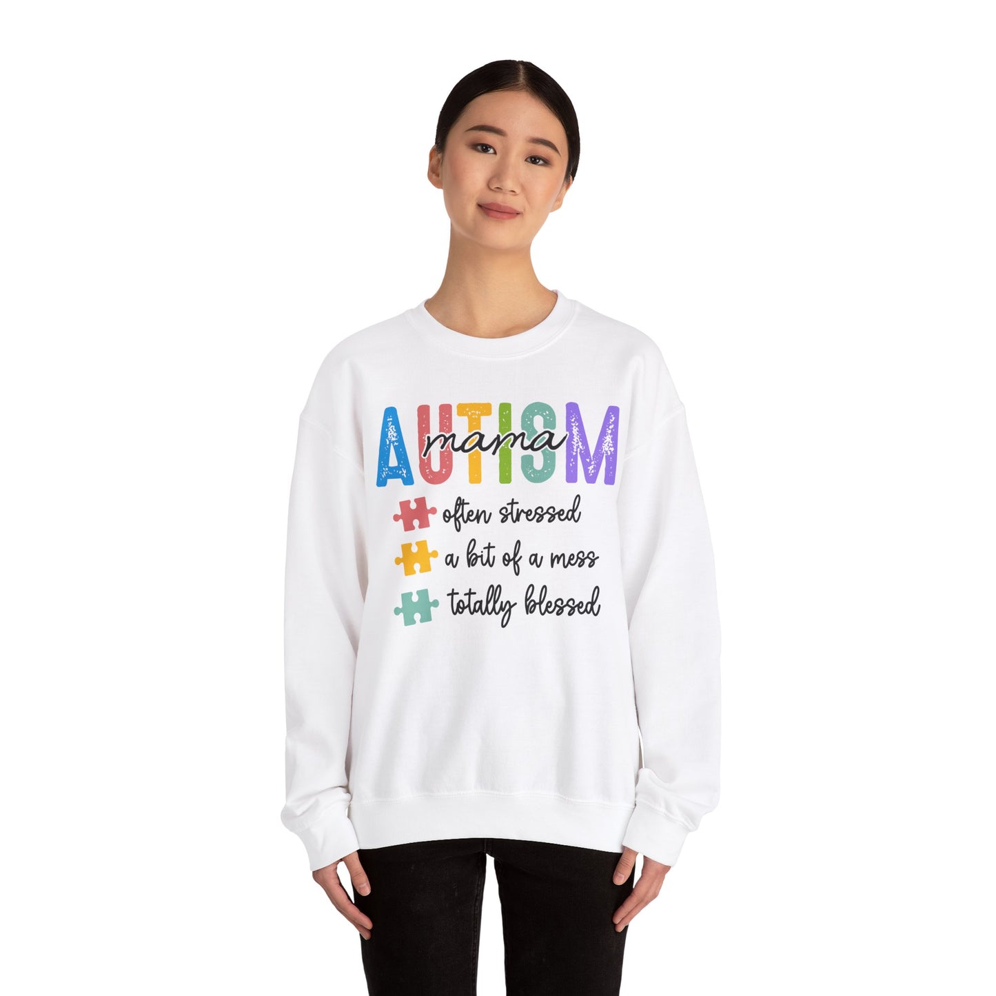 Autism Mama Coquette Sweatshirt, Retro Autism Bow, Autism Advocate, Special Education, Neurodiversity, Unisex Crewneck, Autism Awareness