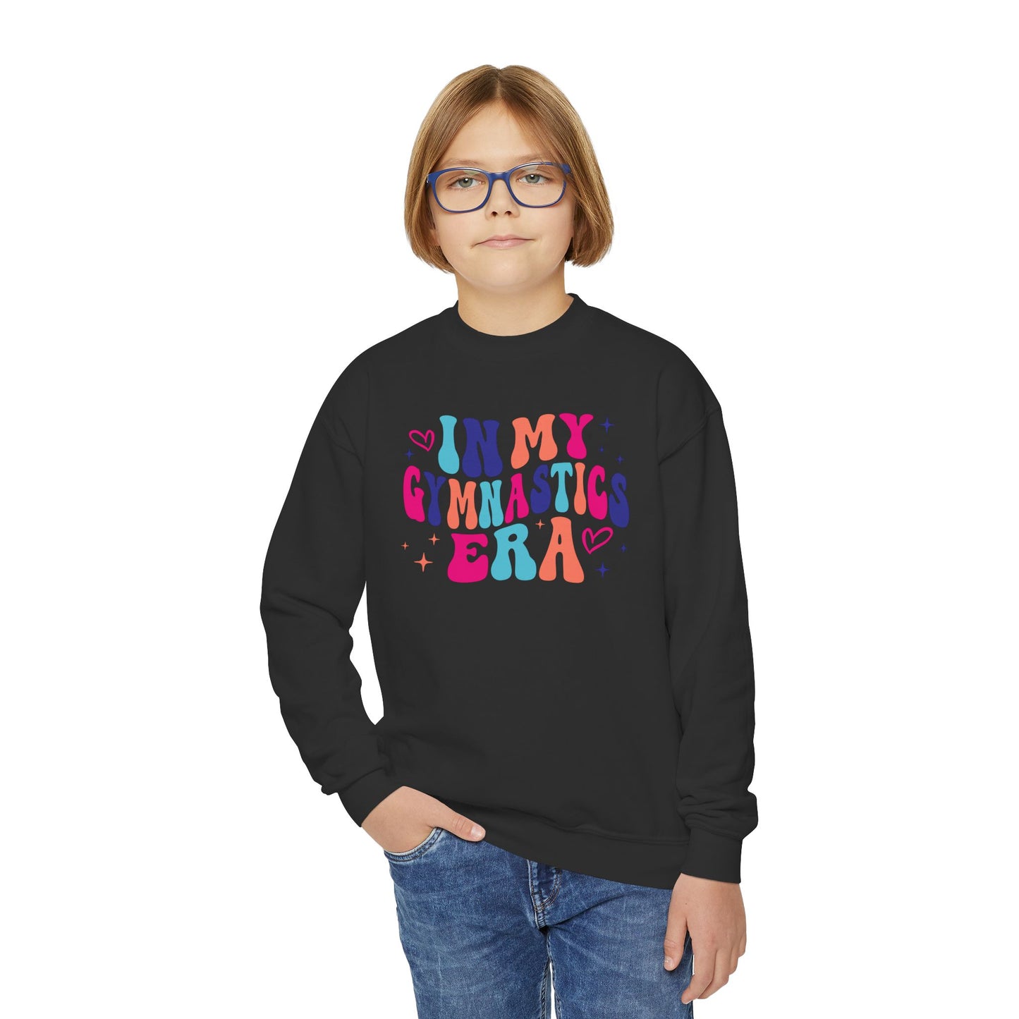 Girls Gymnastics Crewneck Sweatshirt, Multi Colored, 'In My Gymnastics Era' Swifty Gift for Her, Athlete Apparel, Gymnast Jumper, Gymnastics