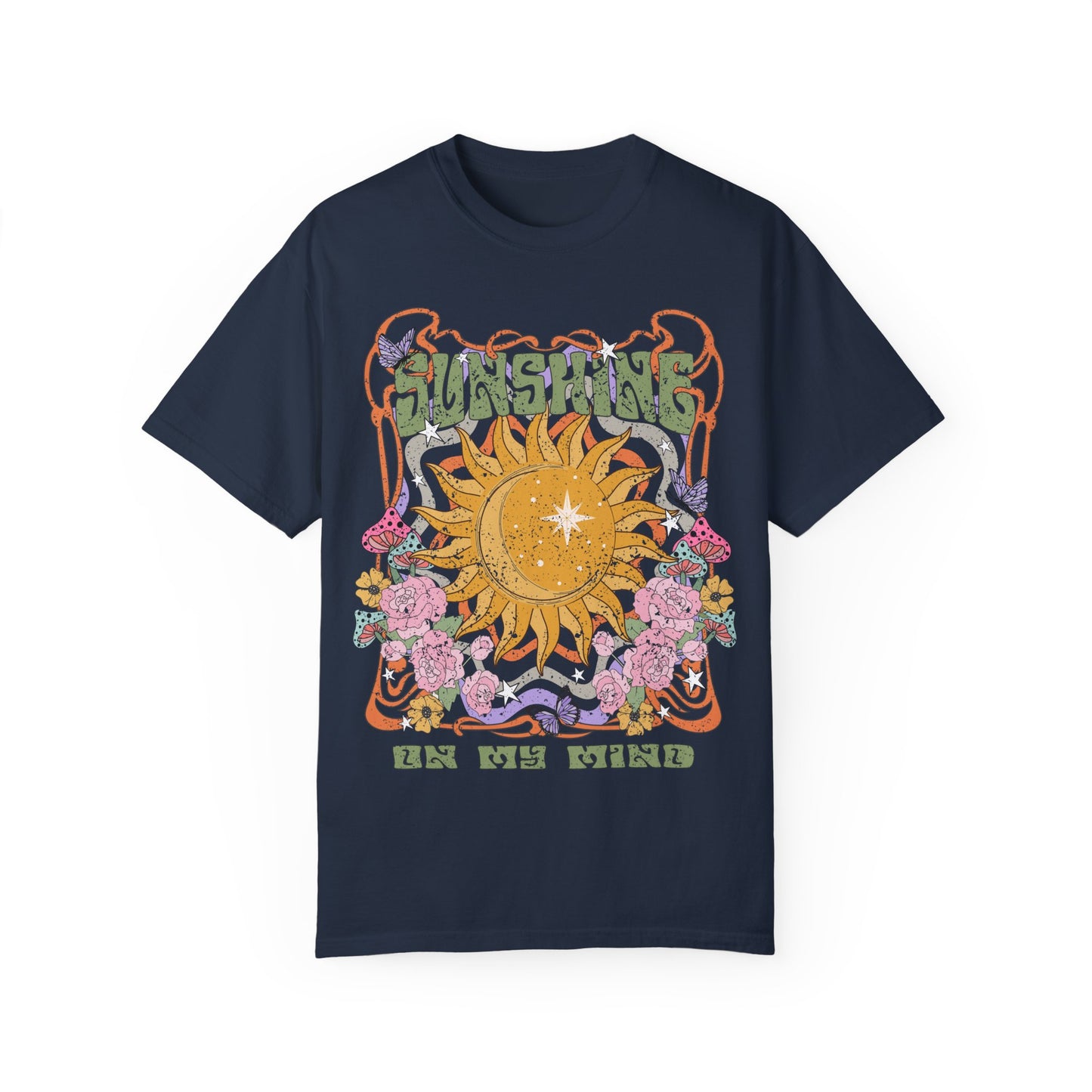 Sunshine On My Mind T-Shirt, Summer Vacation Shirt, Spiritual Wellness Tee, Positive Vibes, Retro, Unisex Tee