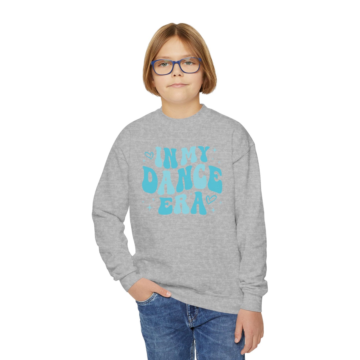 Dance Era Youth Crewneck Sweatshirt, Blue Dance Gift for Dancer, Gift for Her, Unisex Jumper, Dance Lover Sweatshirt, Retro Dance Sweatshirt