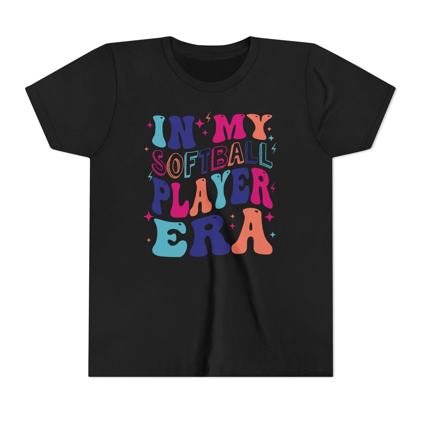 In My Softball Player Era Youth Tee, Soccer Player Gift, Softball T-Shirt, Colorful Youth Shirt, Sports Fan Tee