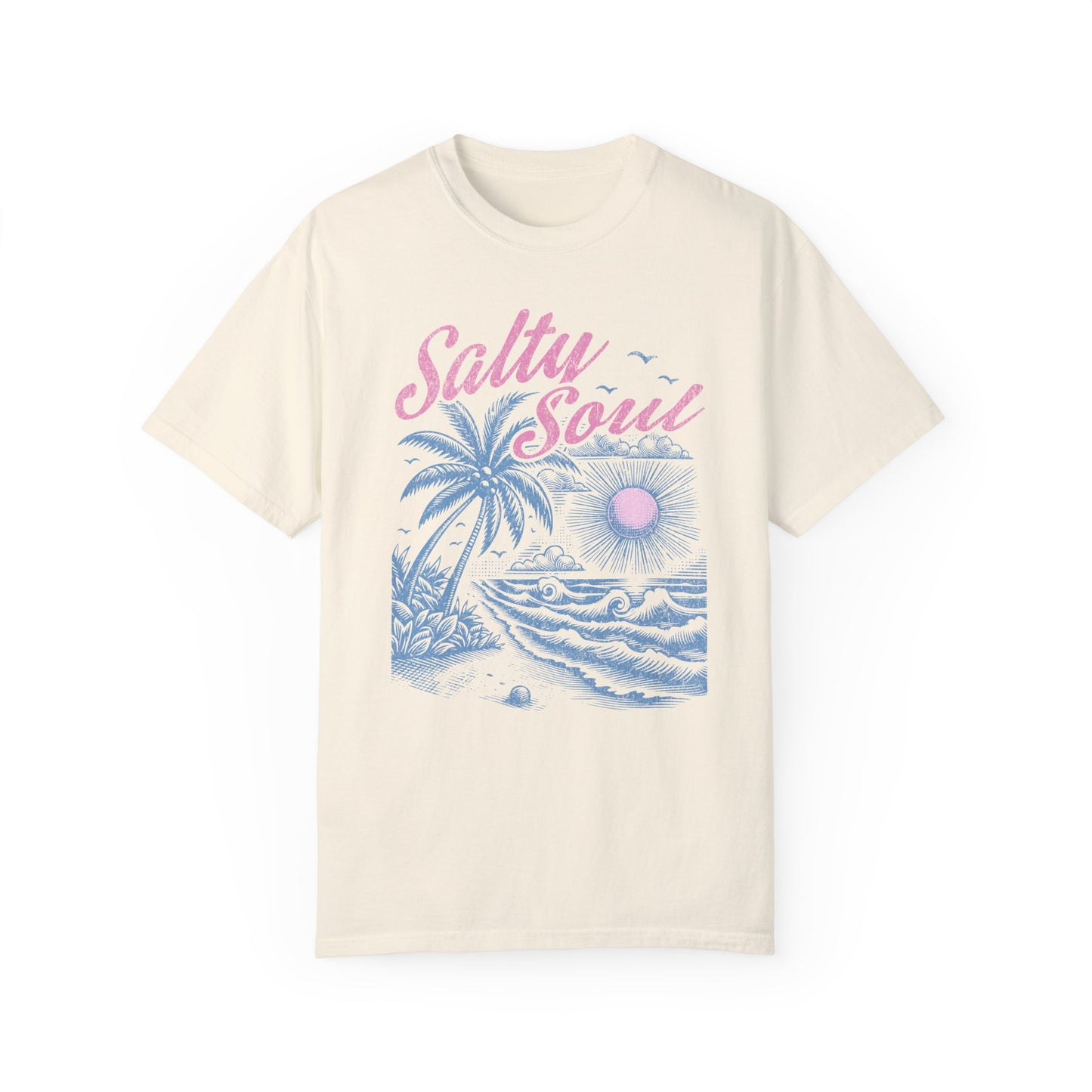 Salty Soul T-Shirt - Beach Summer Vacation Retro Trendy Unisex Tee, Spring Break Graphic Shirt, Coastal Vibes Clothing, Ocean Lover Gift