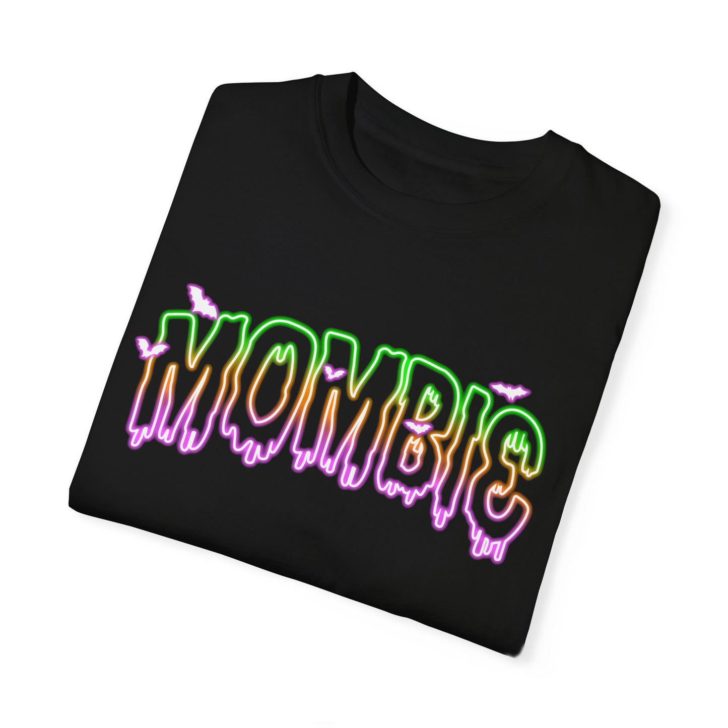 Neon Mombie Unisex Garment-Dyed T-shirt, Cute Halloween Womens Shirt, Spooky Graphic Tee, Gift For Mom, Funny Halloween, Trendy Mom Shirt