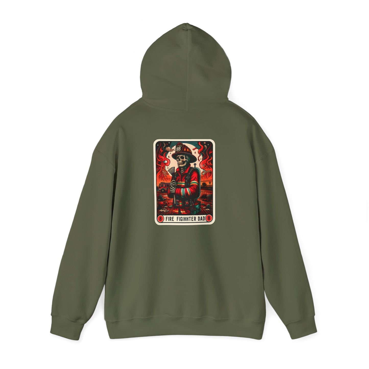 The Firefighter Dad Tarot Card Unisex Heavy Blend™ Hooded Sweatshirt