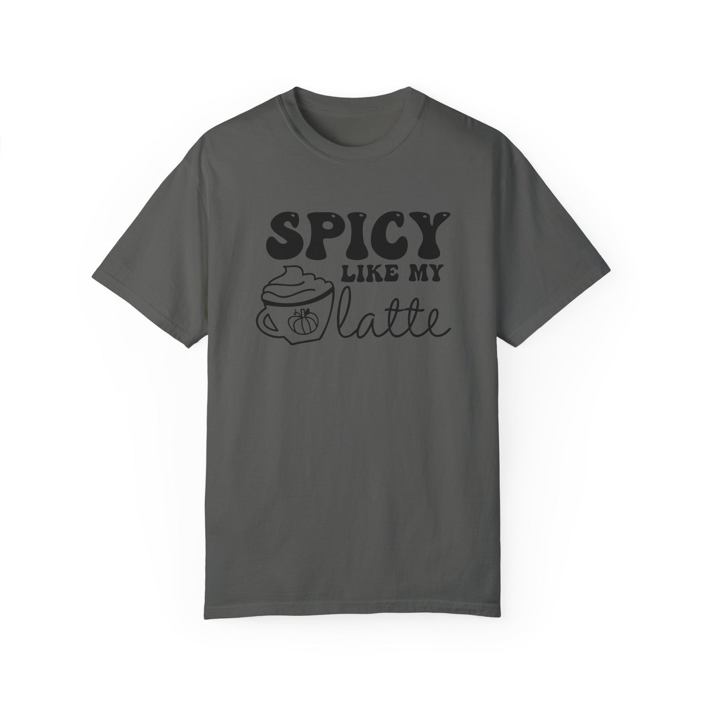 Spicy Like My Latte Shirt, Trendy Fall Women's Tshirt, Funny Graphic Tee, Autumn, Cozy , Comfy Coffee Shirt, Cute Fall Crewneck T-shirt, PSL