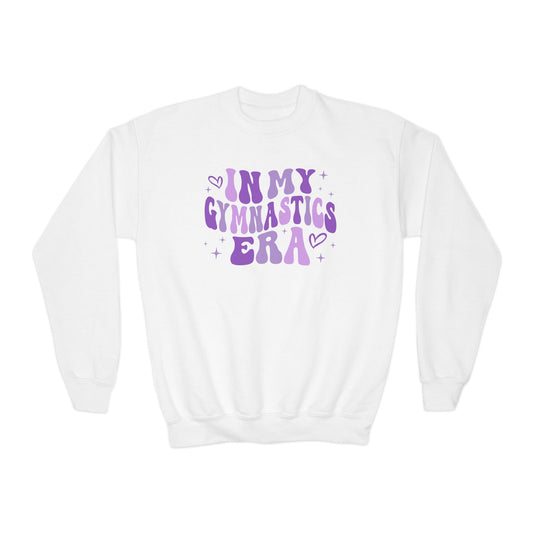 Purple Gymnastics Era Youth Crewneck Sweatshirt, Gift for Gymnast, Swifty, Gymnastics Lover, Long Sleeve Jumper