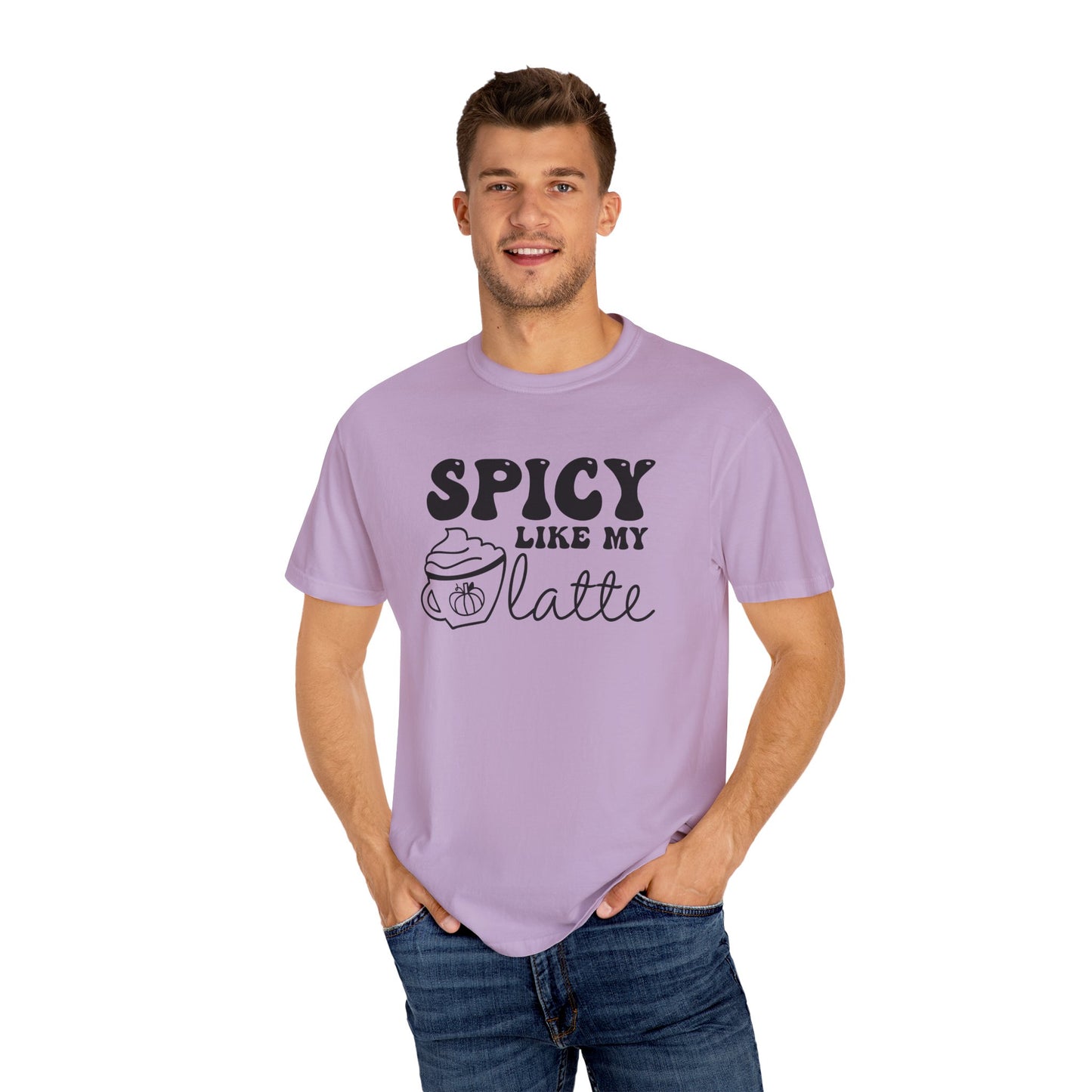 Spicy Like My Latte Shirt, Trendy Fall Women's Tshirt, Funny Graphic Tee, Autumn, Cozy , Comfy Coffee Shirt, Cute Fall Crewneck T-shirt, PSL