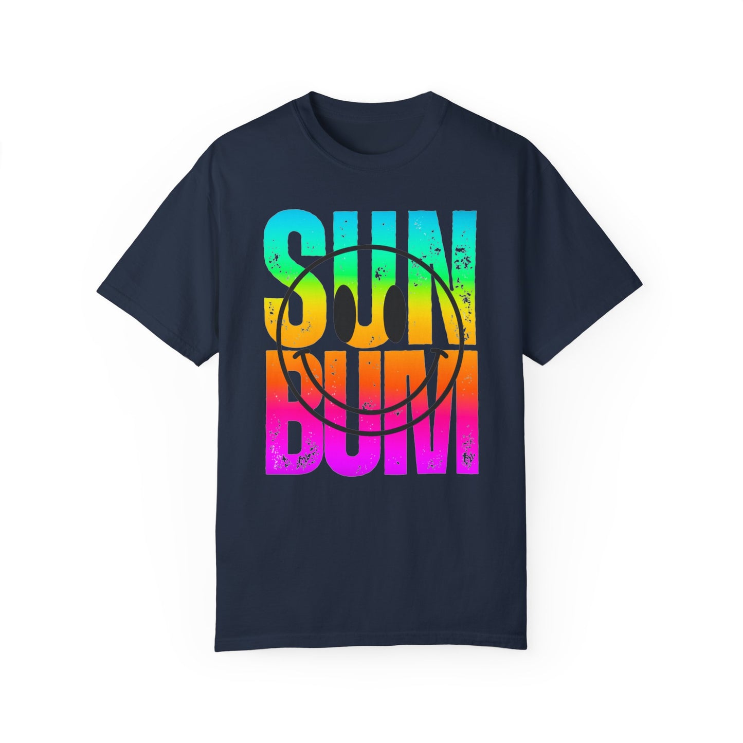 Sun Beach Life Unisex Garment-Dyed T-shirt, Summer, Spring Break, Bum Smiley Face Vacation Shirt