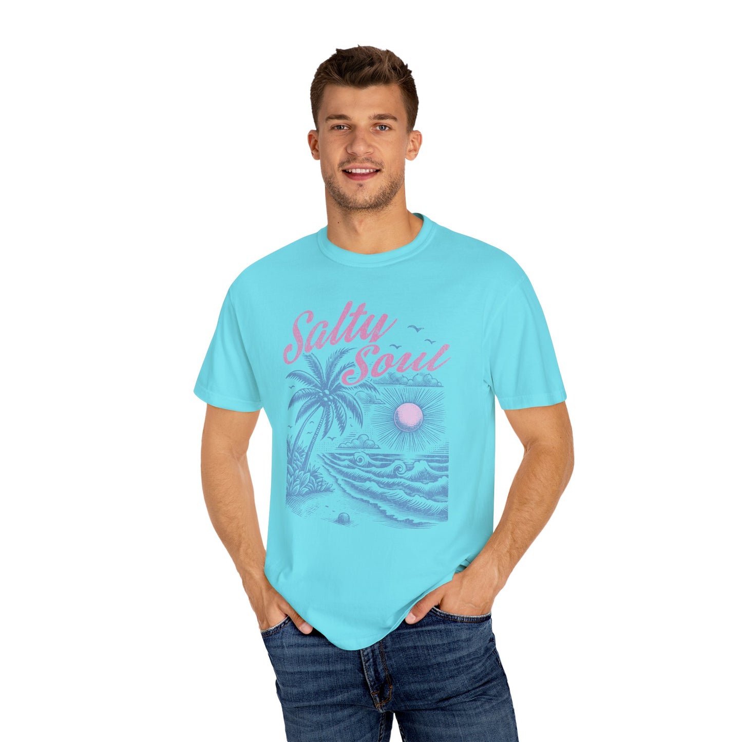 Salty Soul T-Shirt - Beach Summer Vacation Retro Trendy Unisex Tee, Spring Break Graphic Shirt, Coastal Vibes Clothing, Ocean Lover Gift