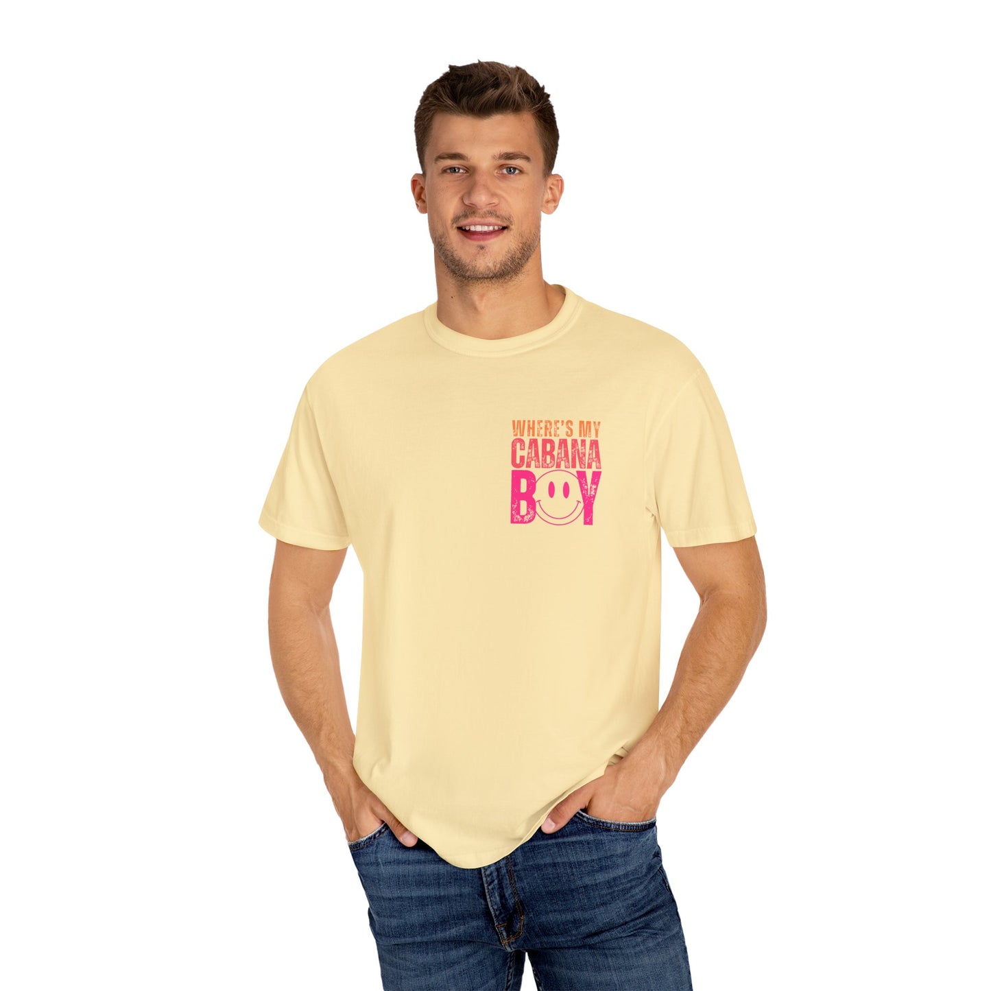 Wheres My Cabana Boy Unisex T-shirt, Funny Vacation Tee, Humorous Spring Break Shirt, Girls Trip Top, Beach Tee, Summer Vibes, Front & Back