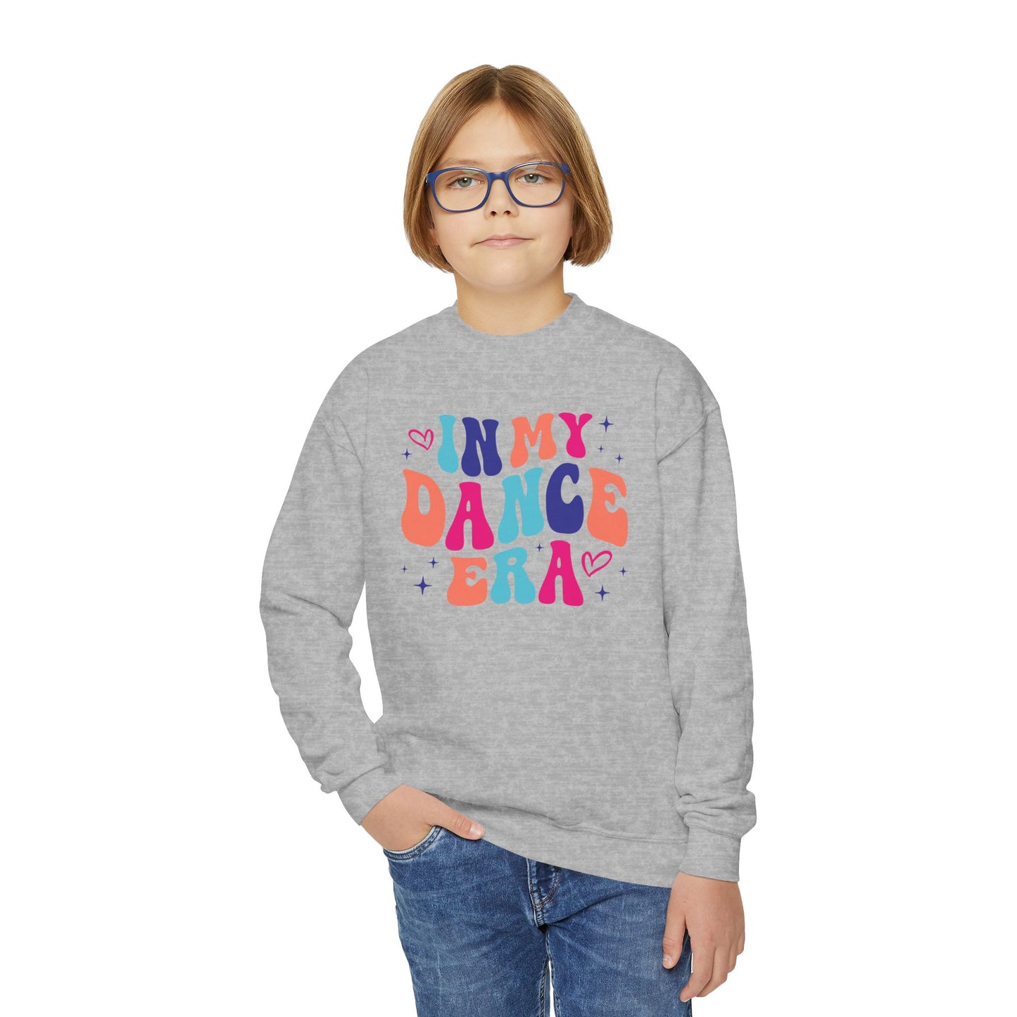 Dance Era Youth Crewneck Sweatshirt, Multi Colored Dance Gift for Her, Dance Sweatshirt, Gift for Dancer