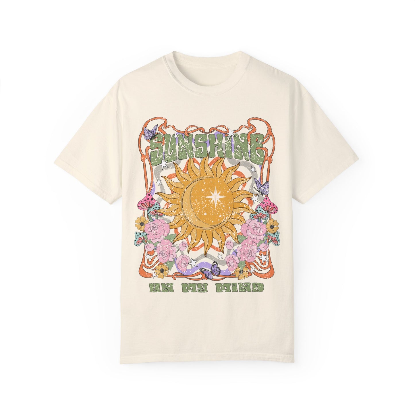 Sunshine On My Mind T-Shirt, Summer Vacation Shirt, Spiritual Wellness Tee, Positive Vibes, Retro, Unisex Tee