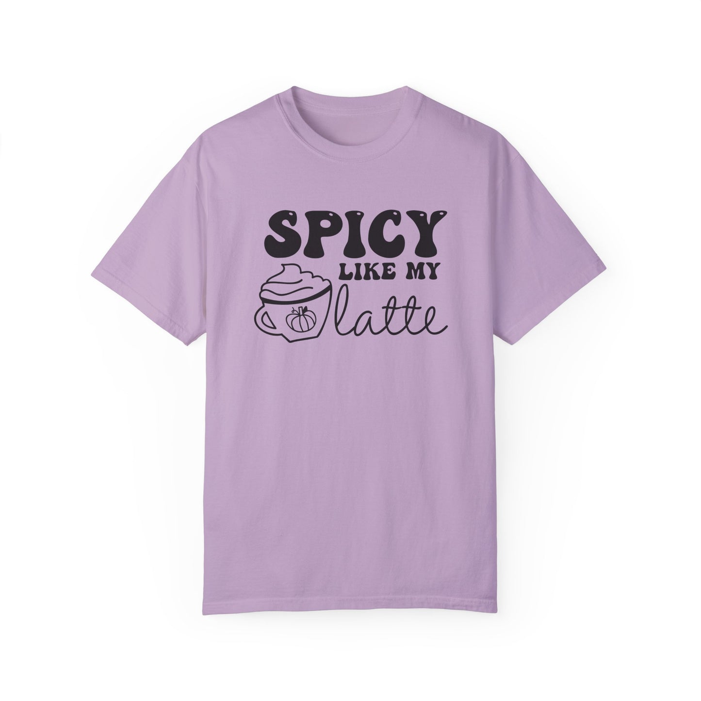 Spicy Like My Latte Shirt, Trendy Fall Women's Tshirt, Funny Graphic Tee, Autumn, Cozy , Comfy Coffee Shirt, Cute Fall Crewneck T-shirt, PSL