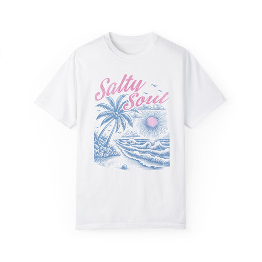 Salty Soul T-Shirt - Beach Summer Vacation Retro Trendy Unisex Tee, Spring Break Graphic Shirt, Coastal Vibes Clothing, Ocean Lover Gift