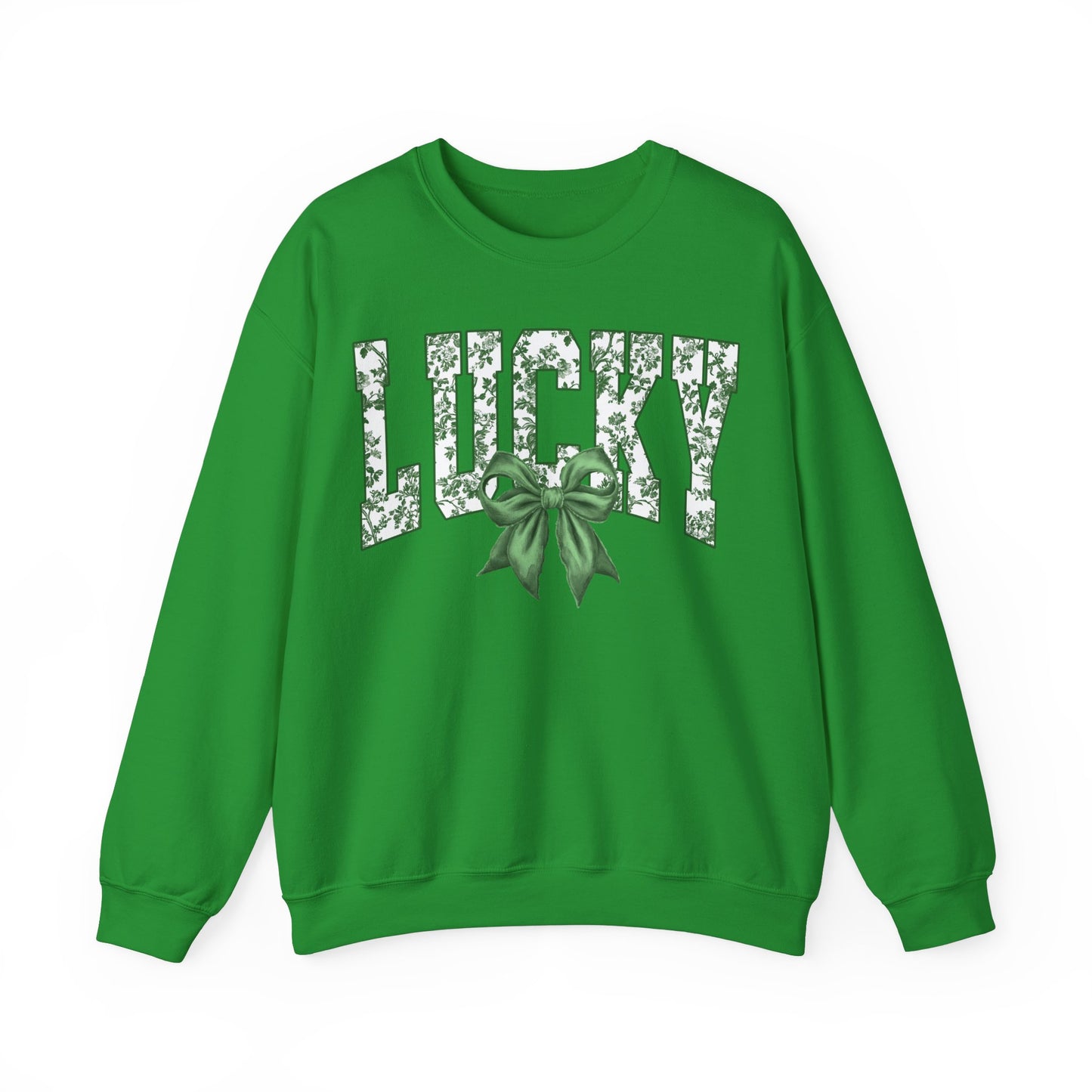 Retro Toile Lucky St Patrick's Day Sweatshirt, St Patricks day Coquette Pullover, Shamrock Crewneck, St Patrick's Day Apparel, Vintage St