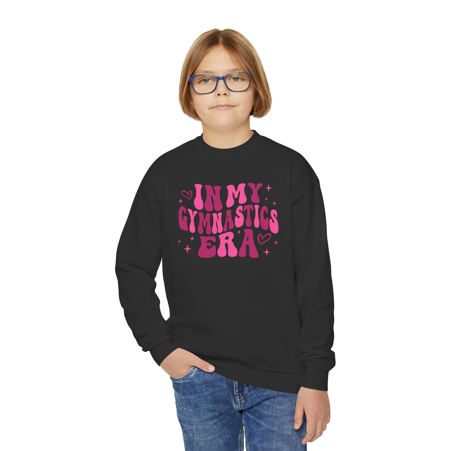 Pink Gymnast Youth Crewneck Sweatshirt, Gymnast Gift, In My Gymnastics Era, Gift for her, Cozy Sweatshirt, Gift for Swifty