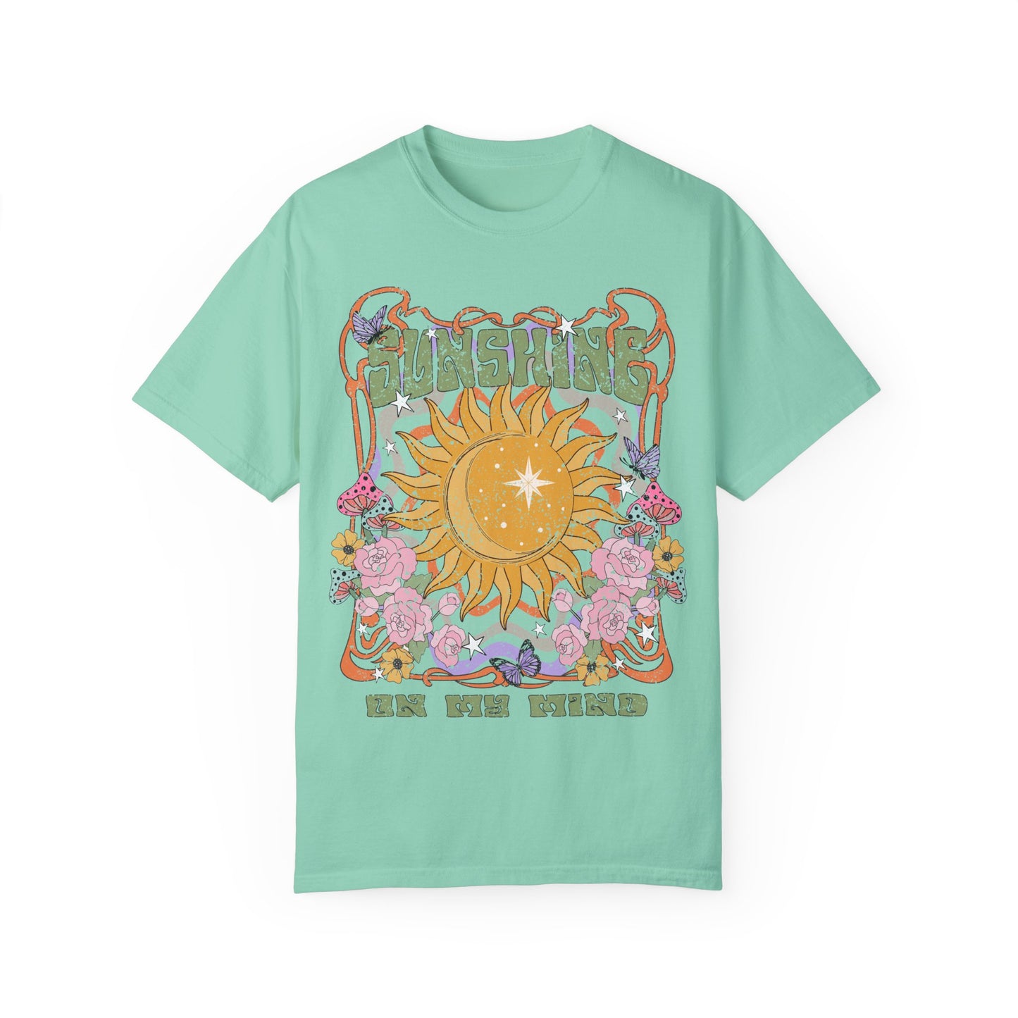 Sunshine On My Mind T-Shirt, Summer Vacation Shirt, Spiritual Wellness Tee, Positive Vibes, Retro, Unisex Tee