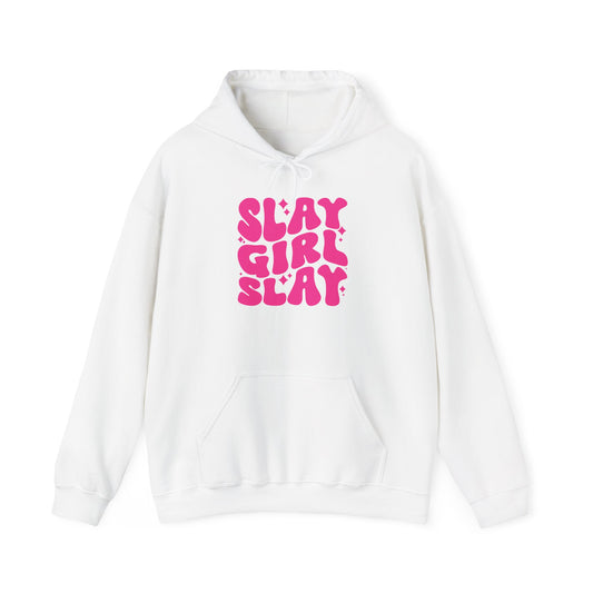 Slay Girl Slay Hoodie, Girl Empowerment Gift, Women's Activewear, Sports Hooded Sweatshirt, Feminist Apparel