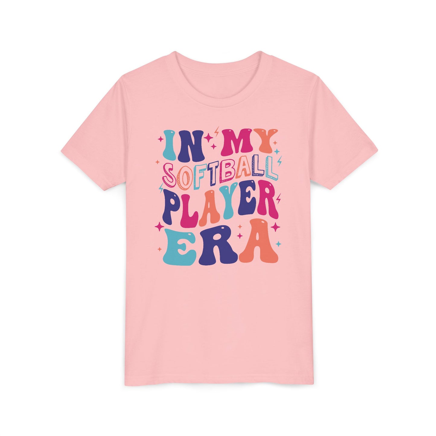 In My Softball Player Era Youth Tee, Soccer Player Gift, Softball T-Shirt, Colorful Youth Shirt, Sports Fan Tee