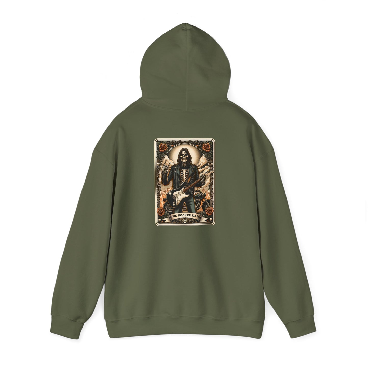 The Rocker Dad Tarot Card Unisex Heavy Blend™ Hooded Sweatshirt