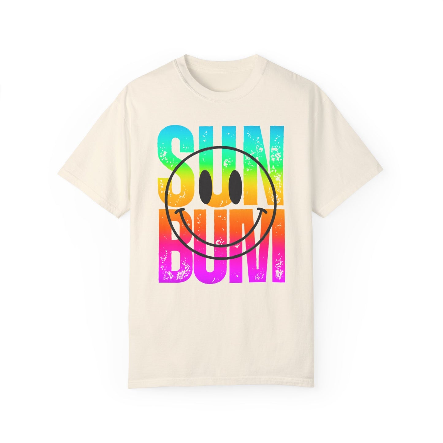 Sun Beach Life Unisex Garment-Dyed T-shirt, Summer, Spring Break, Bum Smiley Face Vacation Shirt